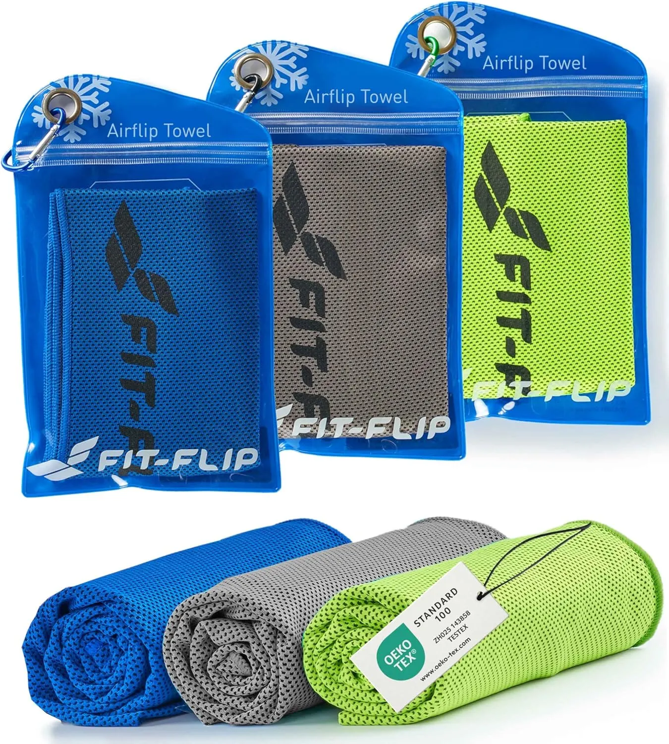 Cooling Hand-towel Set of 3 - For Hiking, Running, Tennis, Travel