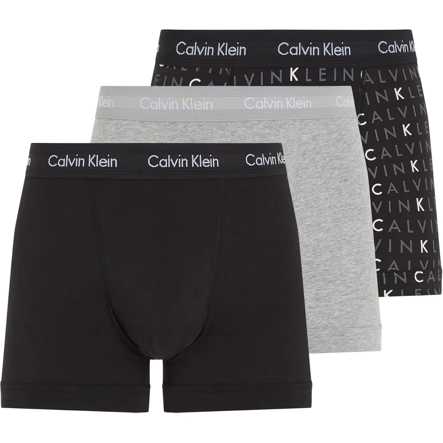 Calvin Klein Herren 3er Pack Boxershorts Trunks mit Logobund