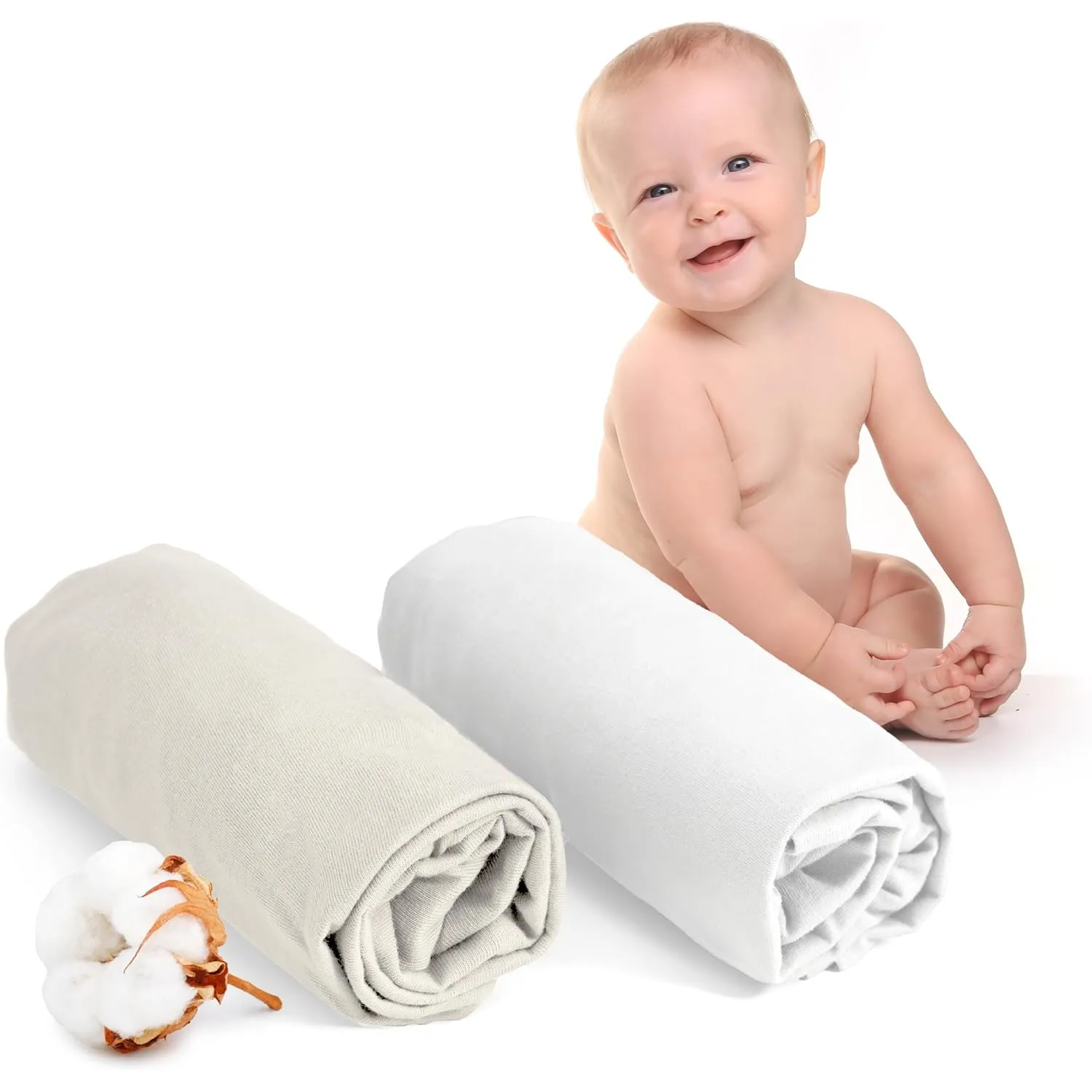 Dreamzie - Spannbettlaken - 2er Set - 60x120cm - 100% Baumwolle Jersey