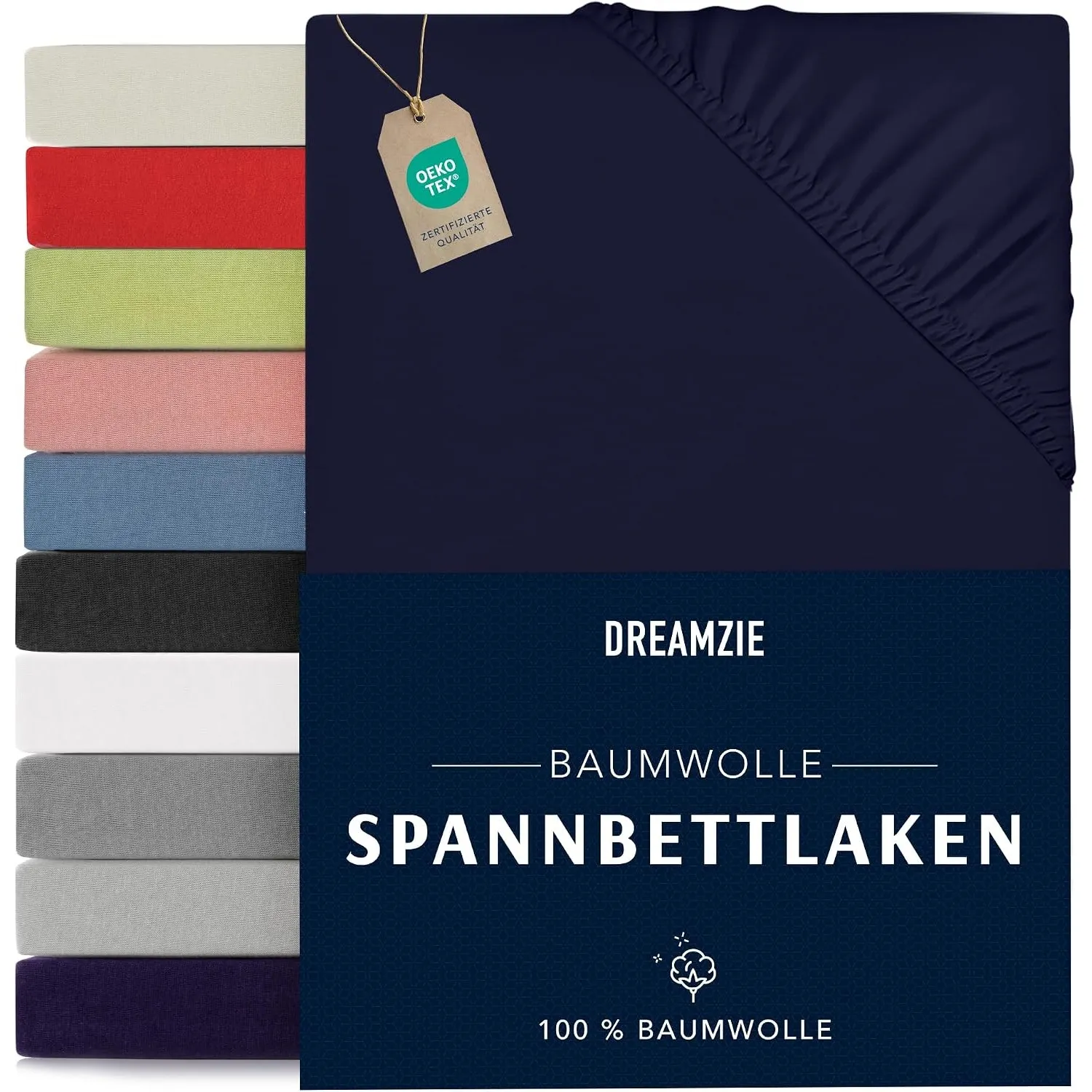 Dreamzie - Spannbettlaken - 200x200cm - 100% Baumwolle Jersey