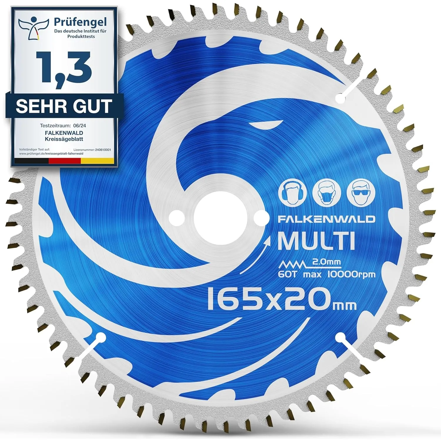 FALKENWALD Multi Sägeblatt 165x20 - Kreissägeblatt 165x20 Holz Metall Alu
