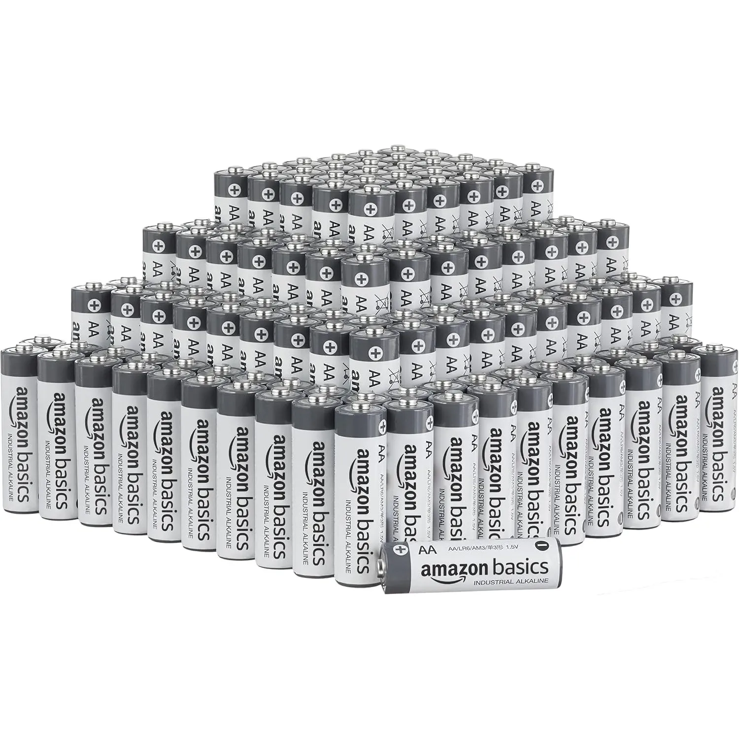 Amazon Basics AA-Alkali-Batterien, Industriequalität, 1,5 V, 5 Jahre lagerfähig, 200 Stück