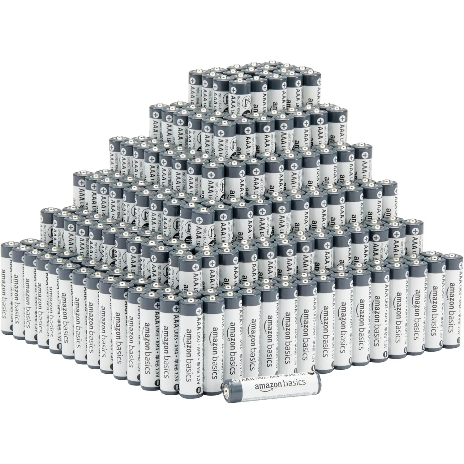 Amazon Basics AAA-Alkali-Batterien, Industriequalität, 1,5 V, 5 Jahre lagerfähig, 300 Stück