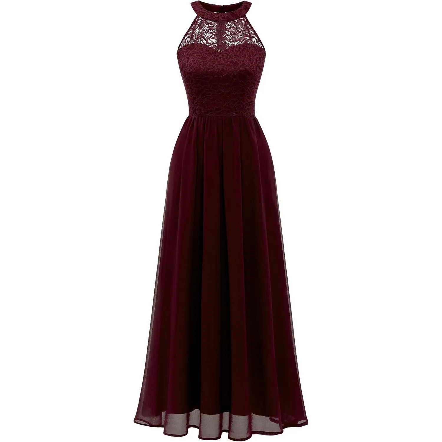 Wedtrend Abendkleid Damen Lang Neckholder Kleid Damen Ballkleider Elegant für Hochzeit Chiffon Brautjungfernkleider