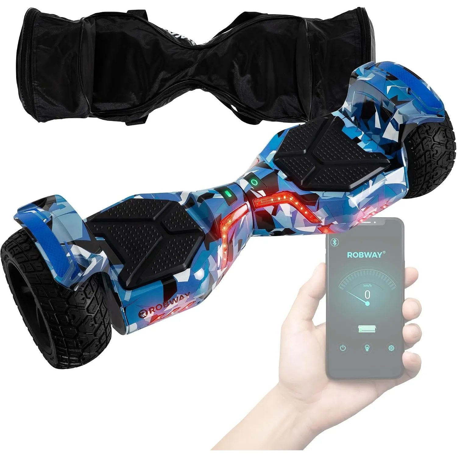 Robway X2 Hoverboard | 𝐃𝐀𝐒 𝐎𝐑𝐈𝐆𝐈𝐍𝐀𝐋 ® (Navy Camo, Offroad)