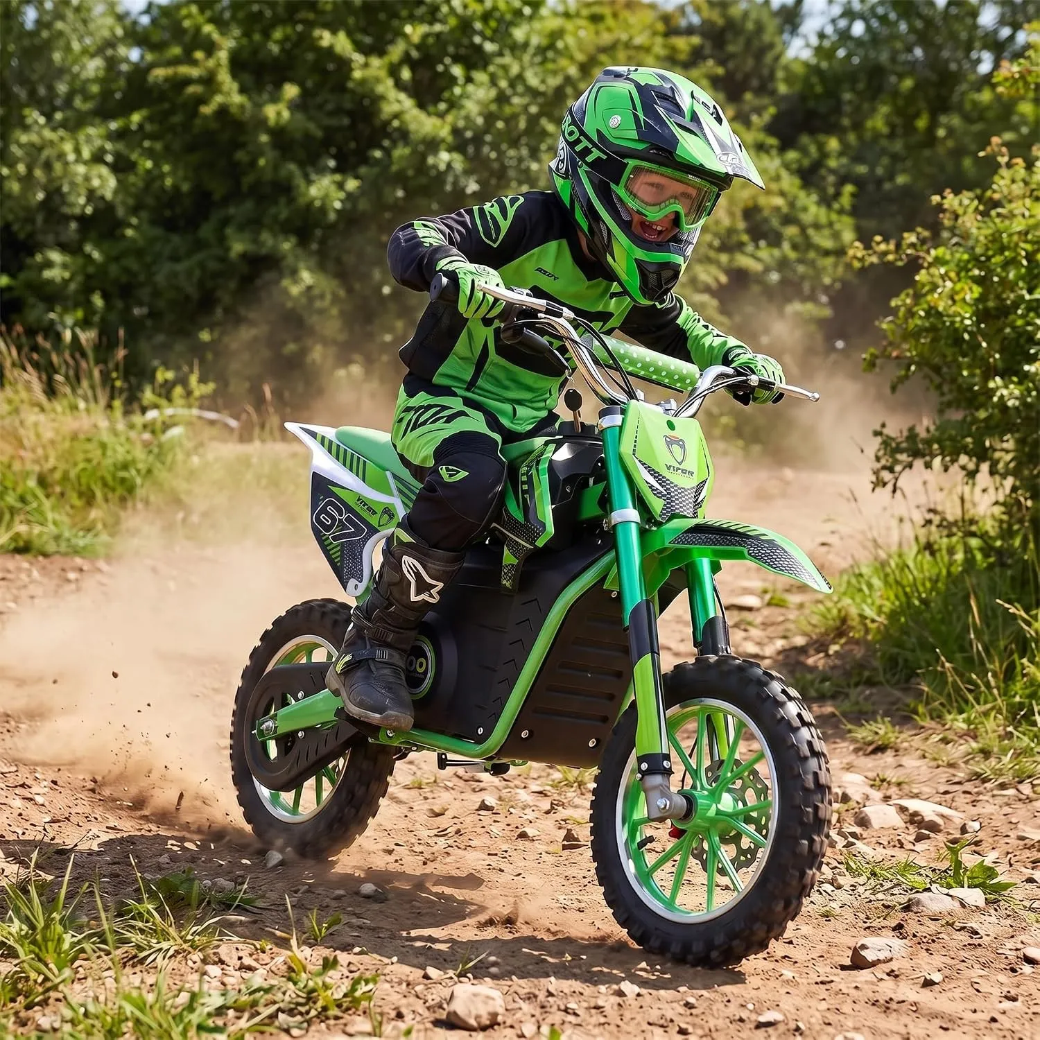 Actionbikes Motors Kinder Elektro Crossbike Viper (Grün) | 𝟭𝟬𝟬𝟬 Watt Motor bis 𝟐𝟒 km/h | Motorrad | Pocket Bike | Dirt …