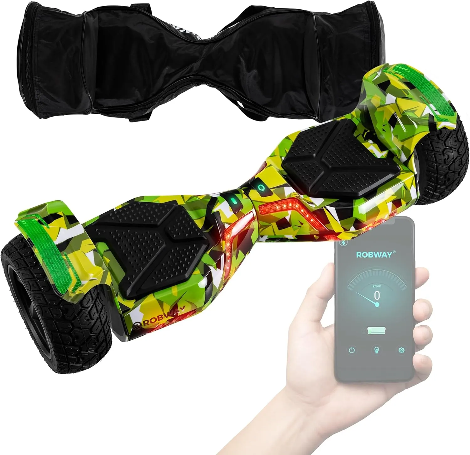 Robway X2 Hoverboard | 𝐃𝐀𝐒 𝐎𝐑𝐈𝐆𝐈𝐍𝐀𝐋 ® Hoverboards für Kinder Jugendliche & Erwachsene - APP Steuerung - 𝟮 x 𝟯𝟓𝟬 Watt Mo…