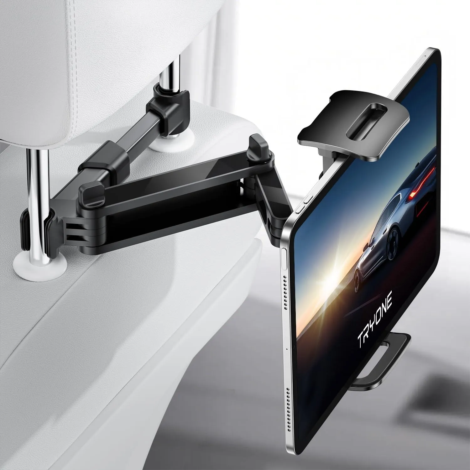 TRYONE Tablet Halterung Auto, Tablet Halter Kopfstütze - Ausziehbare KFZ-Kopfstützenhalterung für iPad iPhone Serie/Sam…
