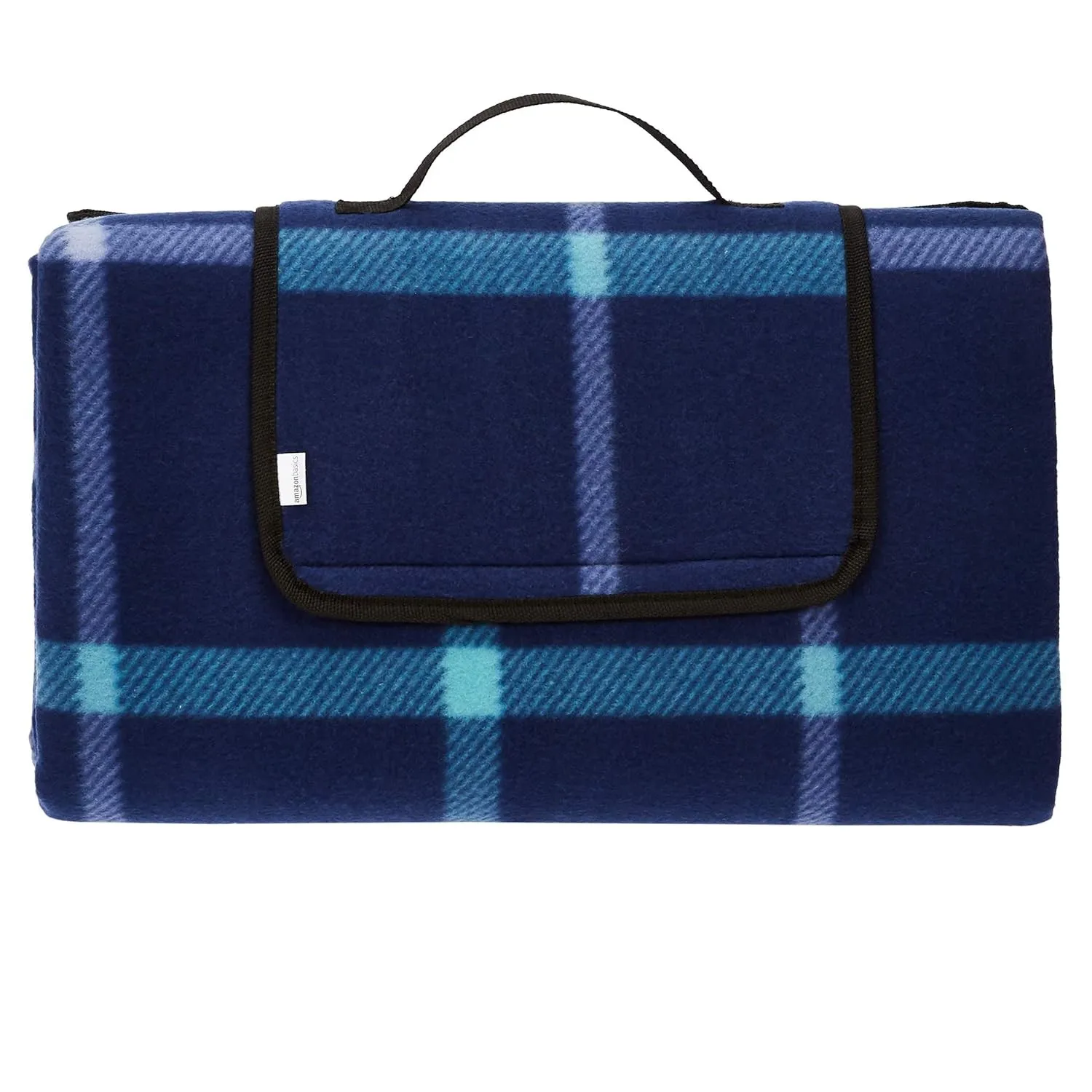 Amazon Basics Picknickdecke für die Küche mit wasserdichter Unterseite, Dunkelblau, 200 x 200 cm