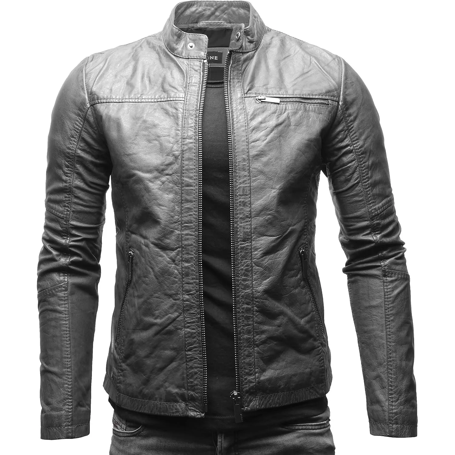 Crone Epic Herren Lederjacke Echtleder Jacke