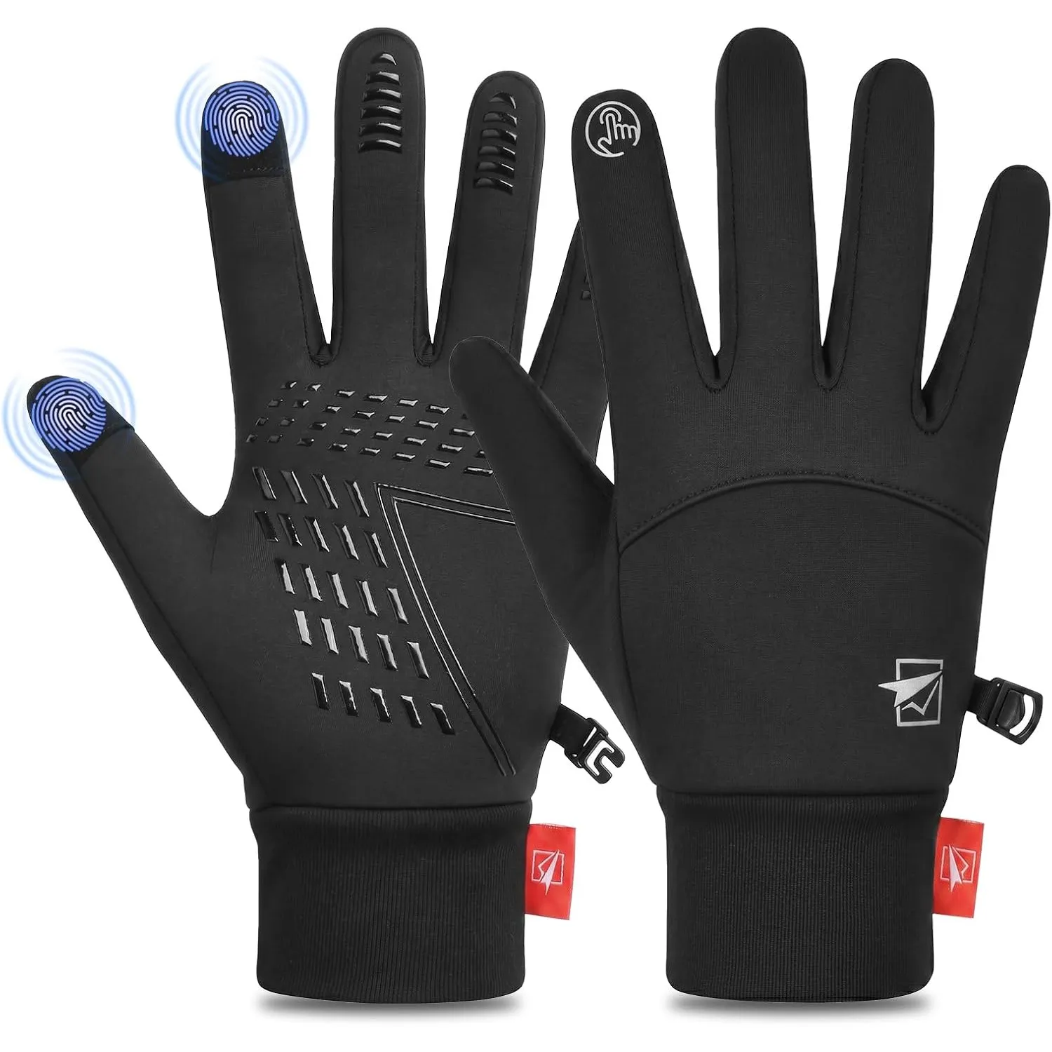 Cevapro Fahrradhandschuhe Warme Winterhandschuhe wasserdichte Touchscreenhandschuhe Winddichte Laufhandschuhe rutschfes…