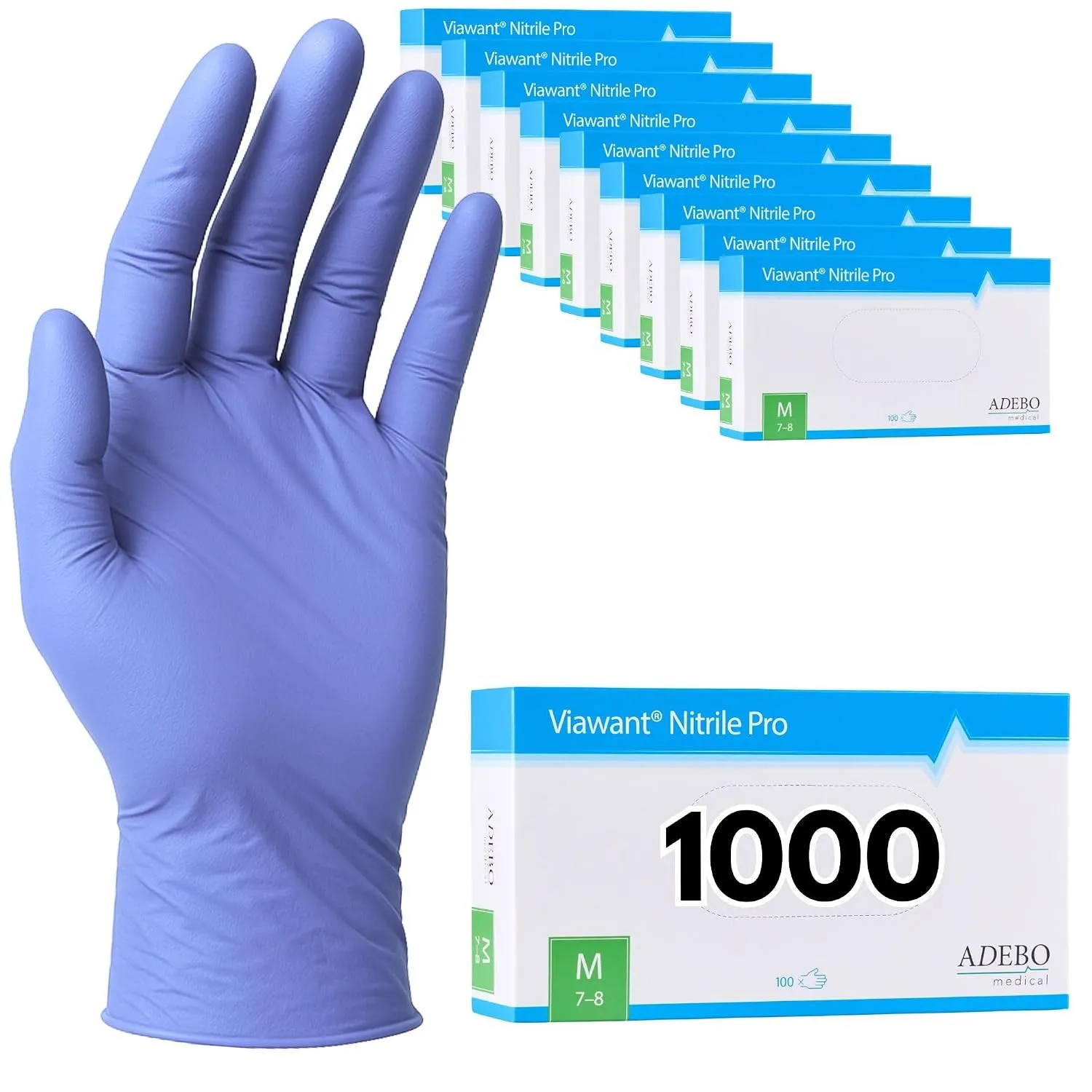 Einweghandschuhe 1000 Stück | M | Nitrilhandschuhe Blau | Puderfreie, latexfreie Einmalhandschuhe | Reißfest & feinfühl…