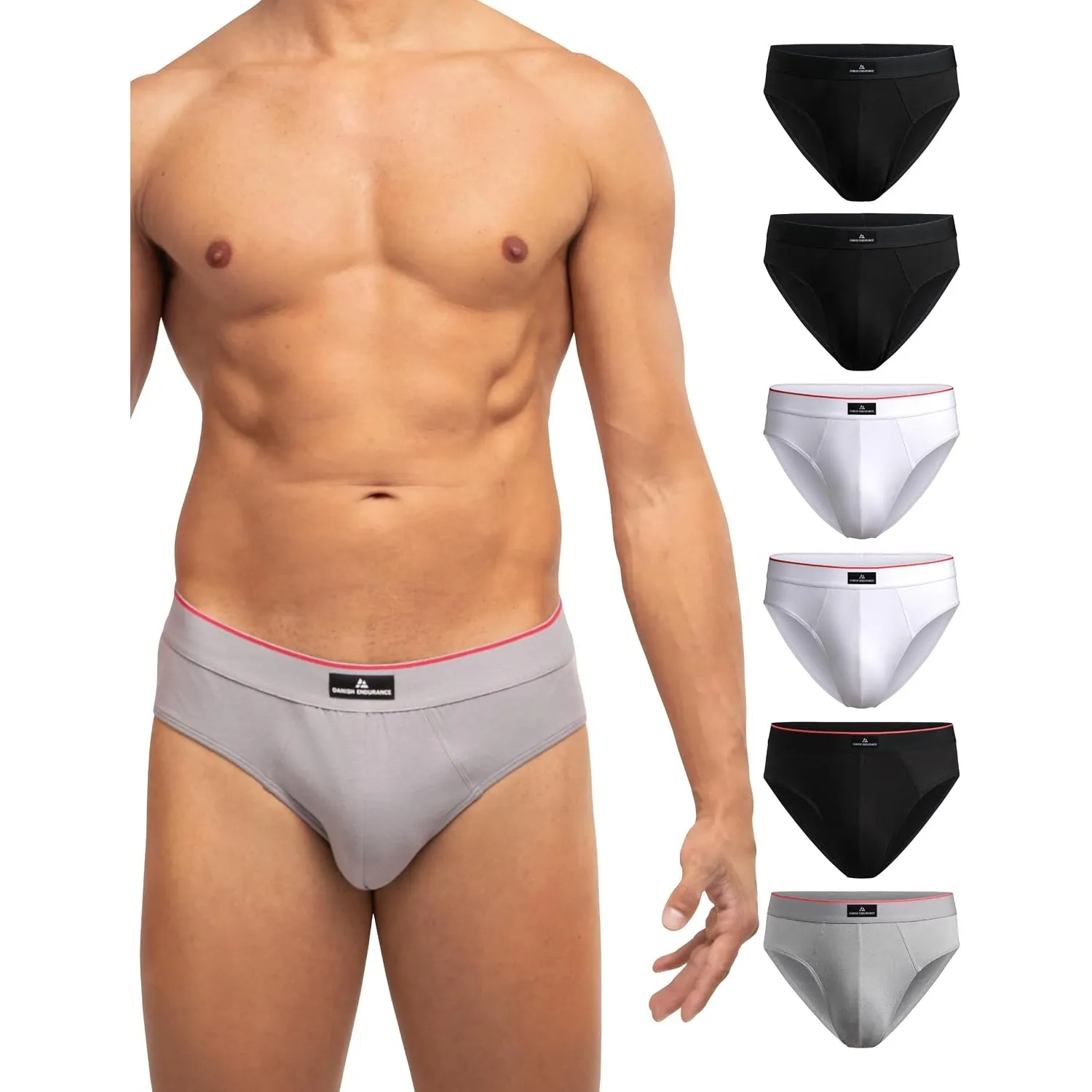 DANISH ENDURANCE 6er Pack Herren Slips, Klassischer Slip aus Baumwolle