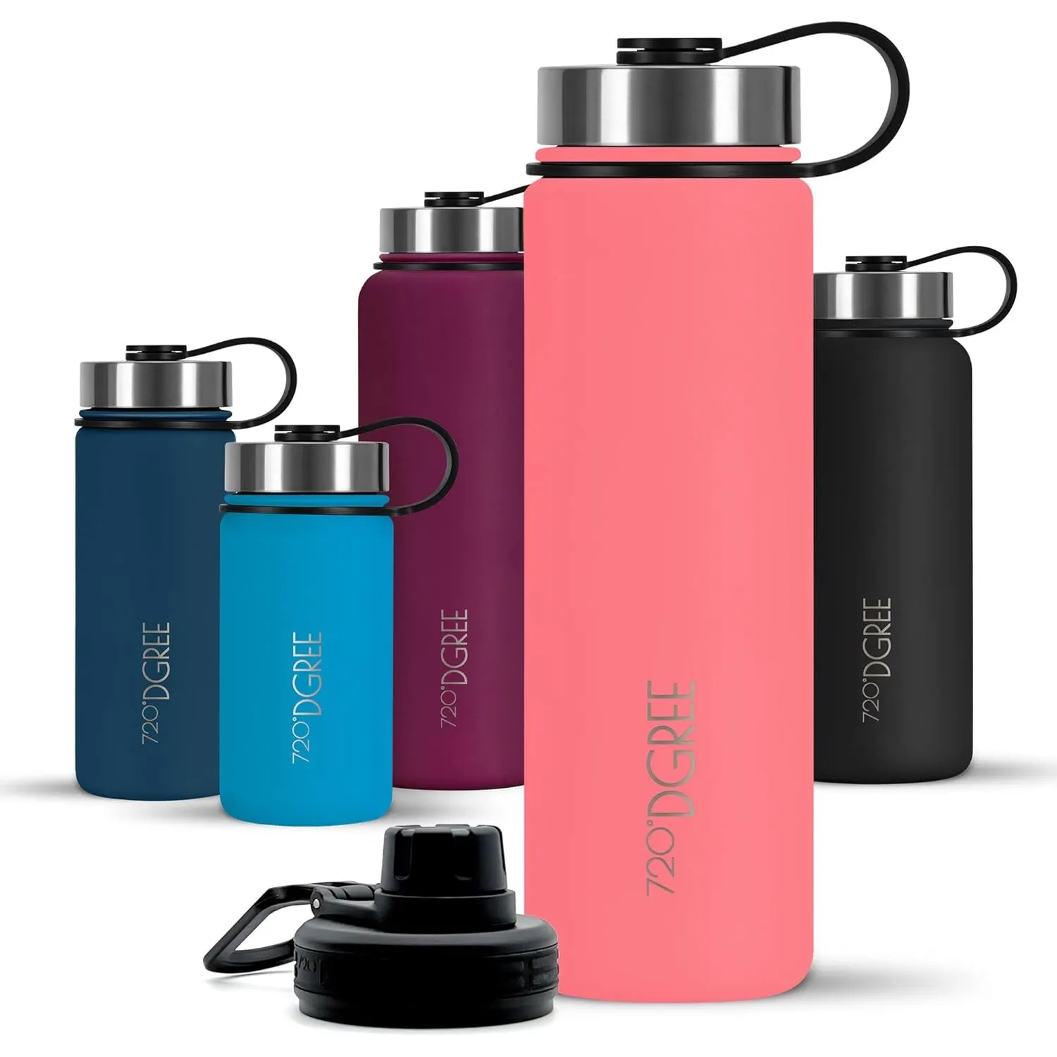 Auslaufsicher bei Kohlensäure, BPA-Frei, Robust - Große Thermosflasche mit Sportdeckel für Sport, Fitness, Gym, Büro, O…