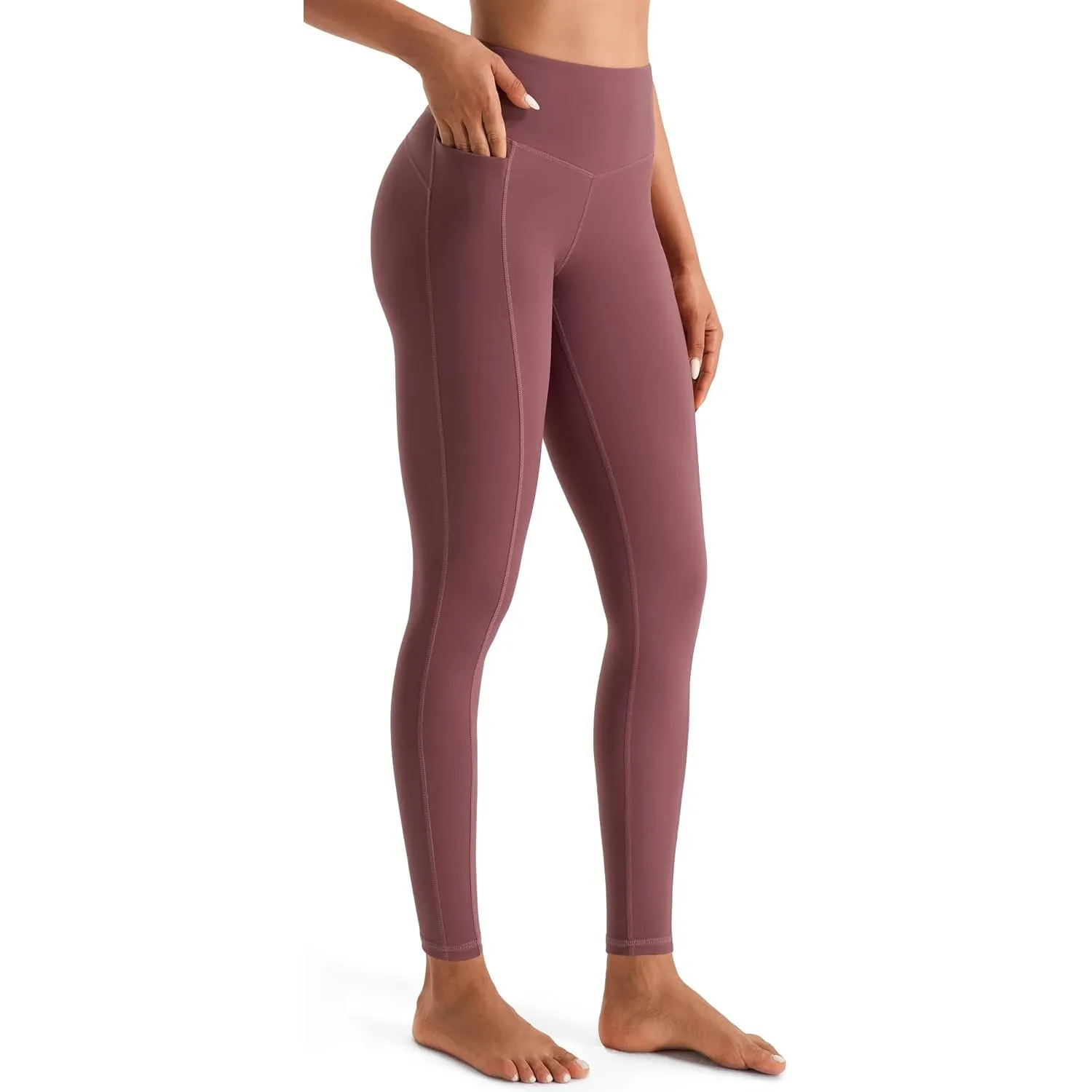 Persit Damen Sport Leggins mit Taschen, Blickdicht Sporthose Yogahose Streetwear