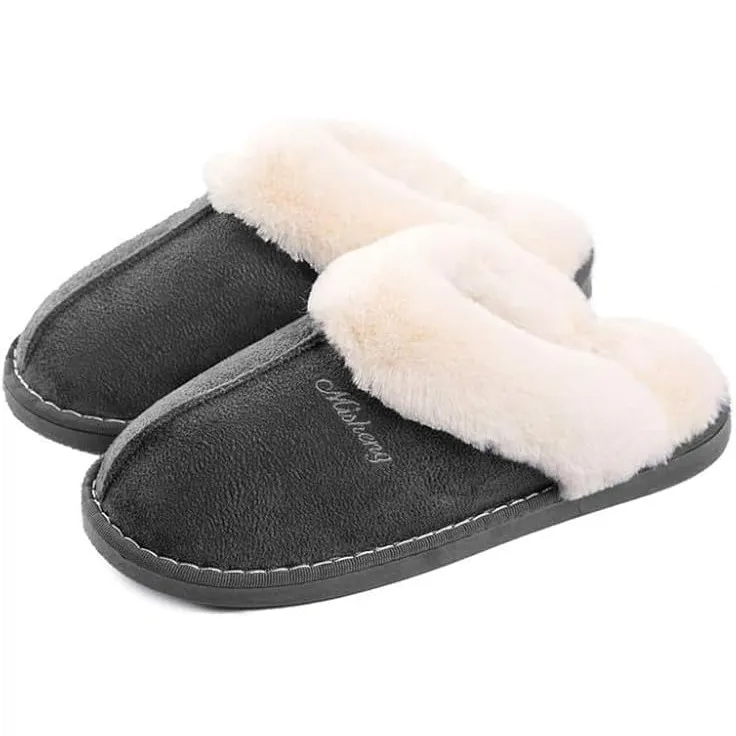 Misolin Damen Herren Hausschuhe Winter Warme Pantoffeln mit Memory-Schaum