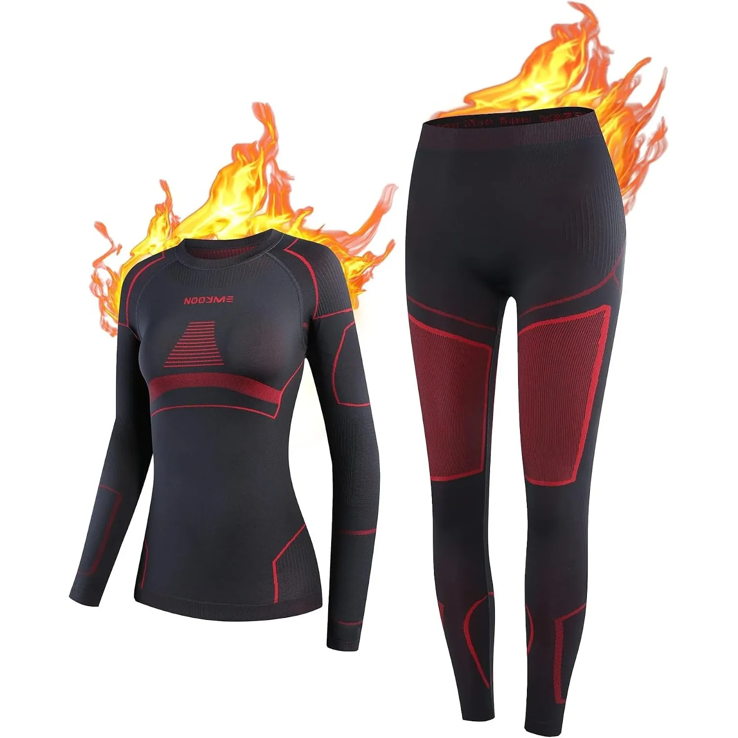 NOOYME Thermounterwäsche Damen Atmungsaktiv Thermowäsche Set Funktionswäsche Anti-bakteriell und Flexibel Skiunterwäsch…