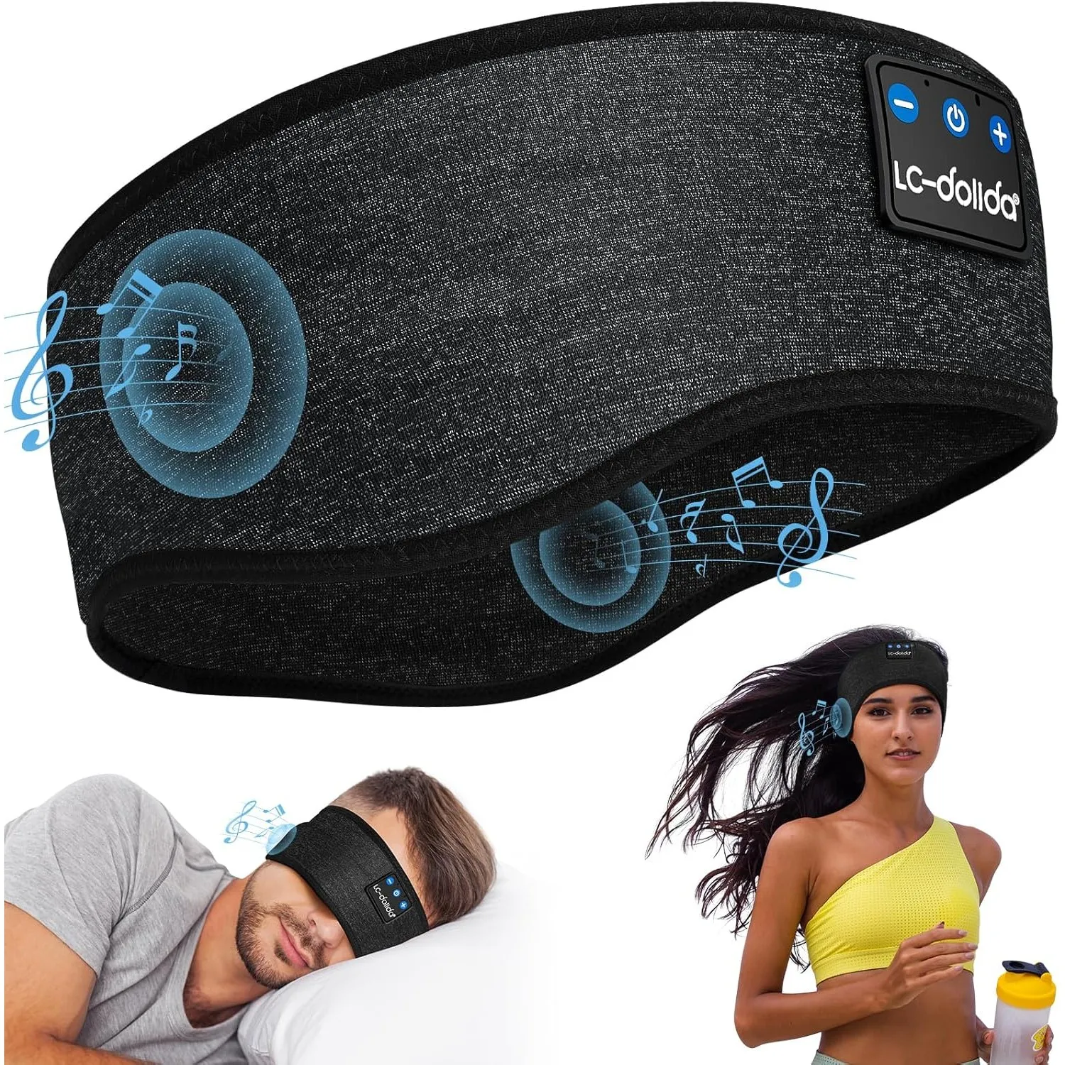 Schlafkopfhörer Bluetooth 5.4 für Seitenschläfer, Atmungsaktives Stirnband | Ultraweiches Schlaf Kopfhörer für heiße So…