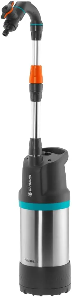 Gardena Regenfasspumpe 4700/2 inox automatic: Tauchdruckpumpe mit integriertem Filter, Fördermenge 4700 l/h, Edelstahl …