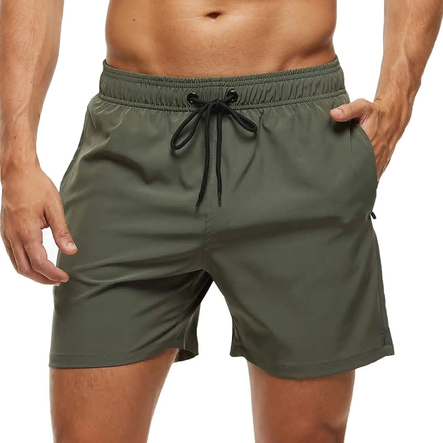 Arcweg Badehose für Herren mit Reißverschlusstasche Atmungsaktiv Wasserabweisend Badeshorts Männer Trainingsshorts Elas…