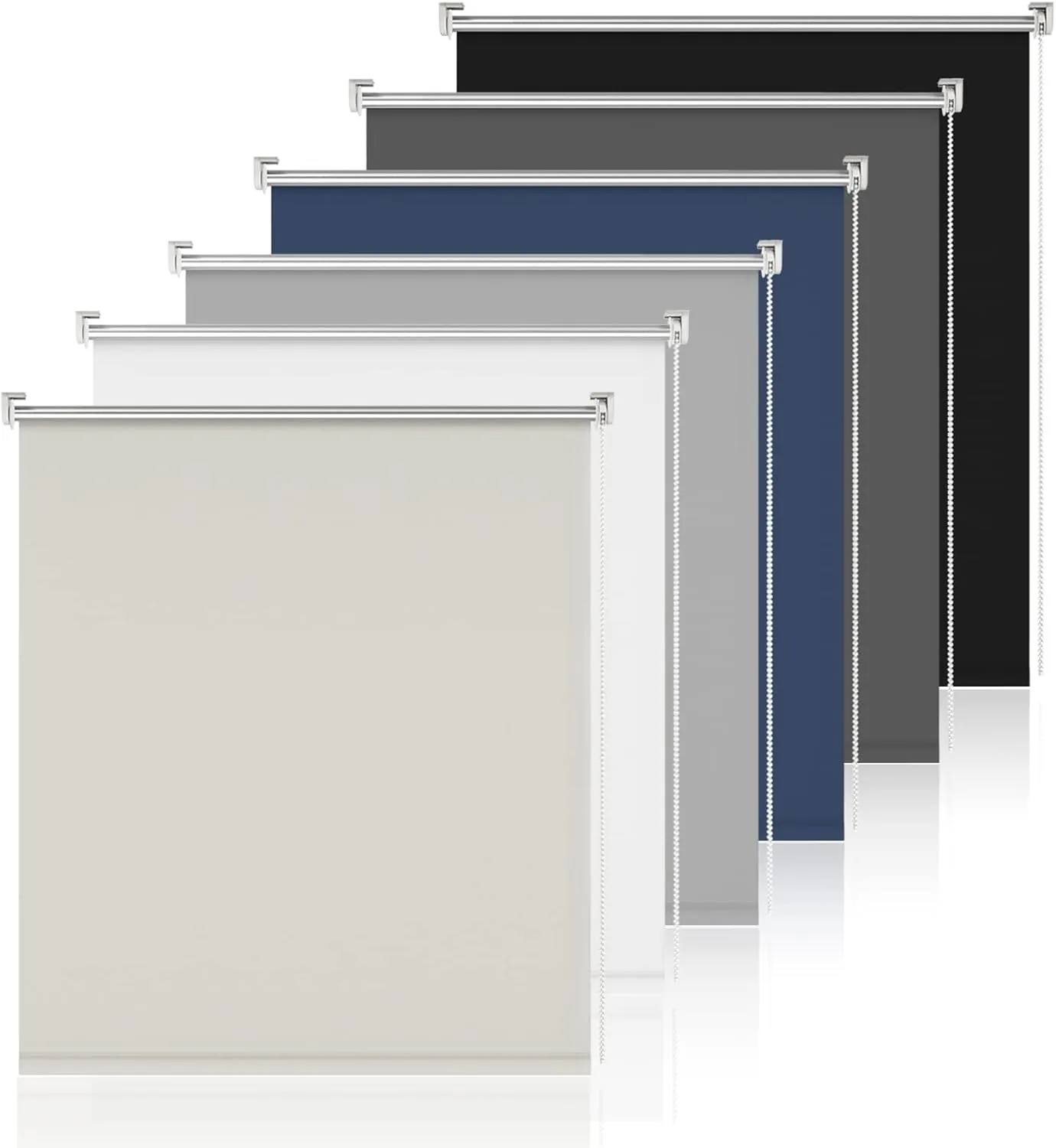 Sanfree Blackout Roller Blind with Clamp Brackets, No Drilling Required, Indoor Thermal Roller Blinds for Windows and D…
