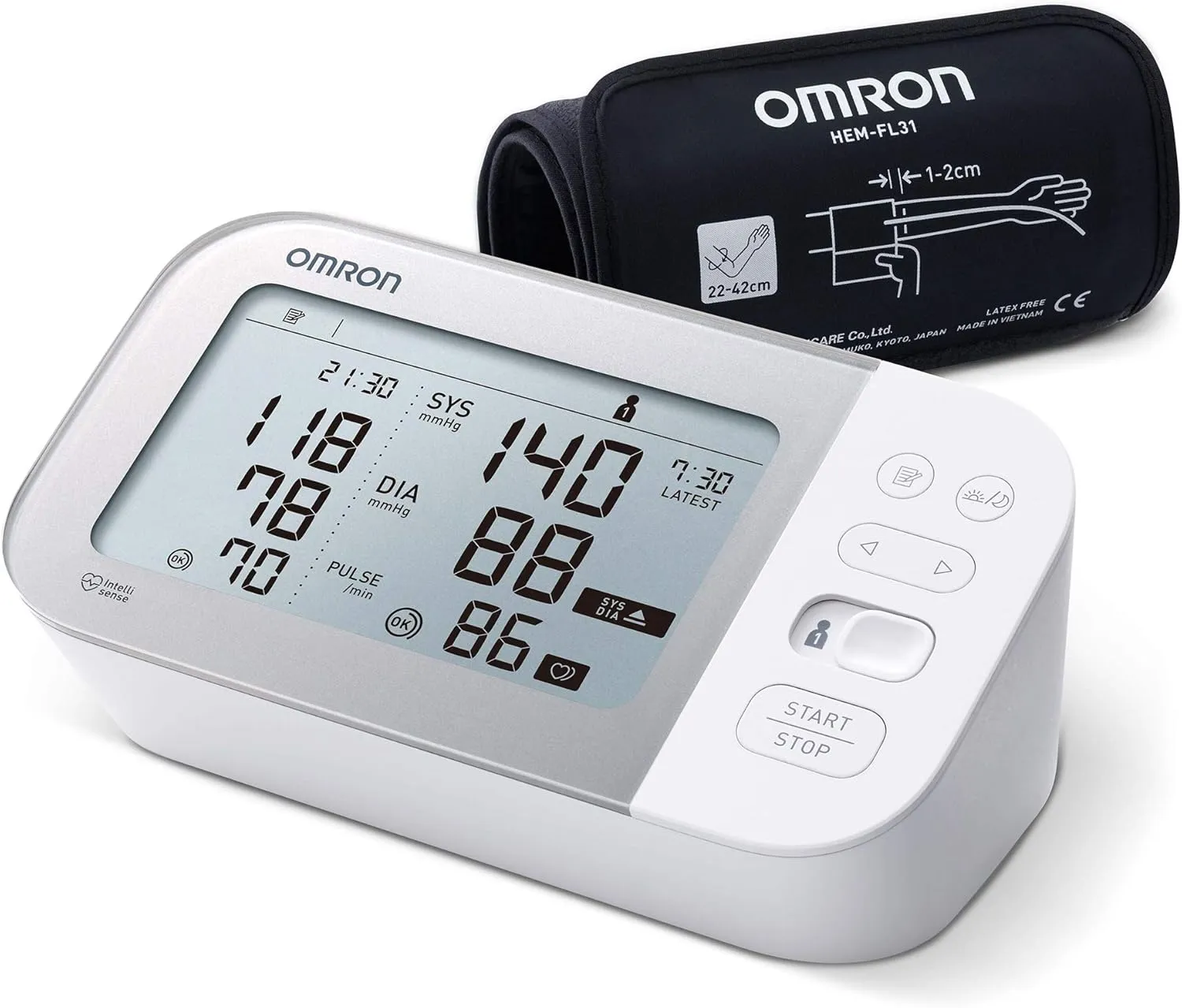 OMRON X7 Smart - Automatisches Oberarm-Blutdruckmessgerät | Testsieger Stiftung Warentest 11/23 | AFib-Erkennung | klin…