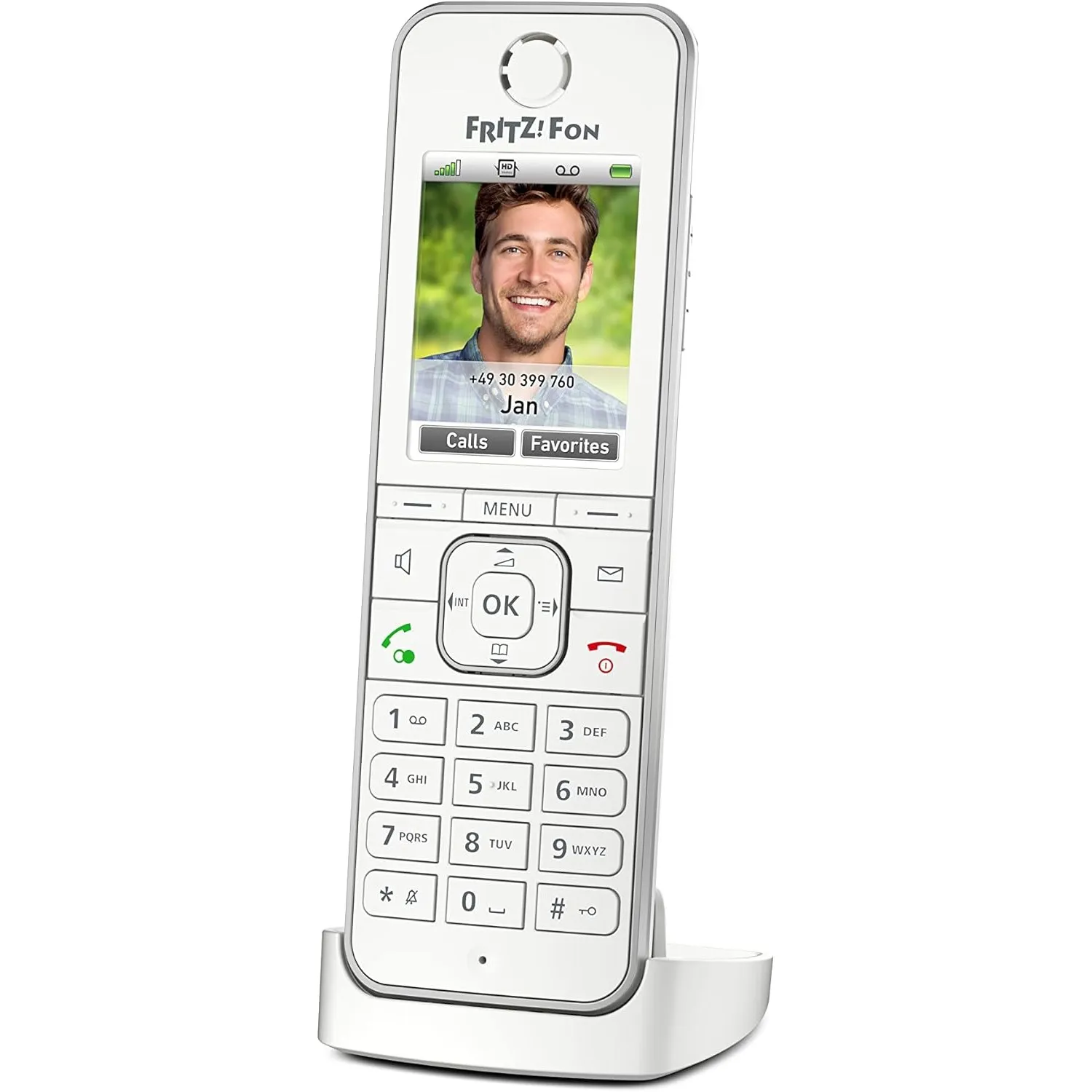 FRITZ!Fon C6 | DECT-Komforttelefon | HD-Telefonie mit Farbdisplay weiß Int.