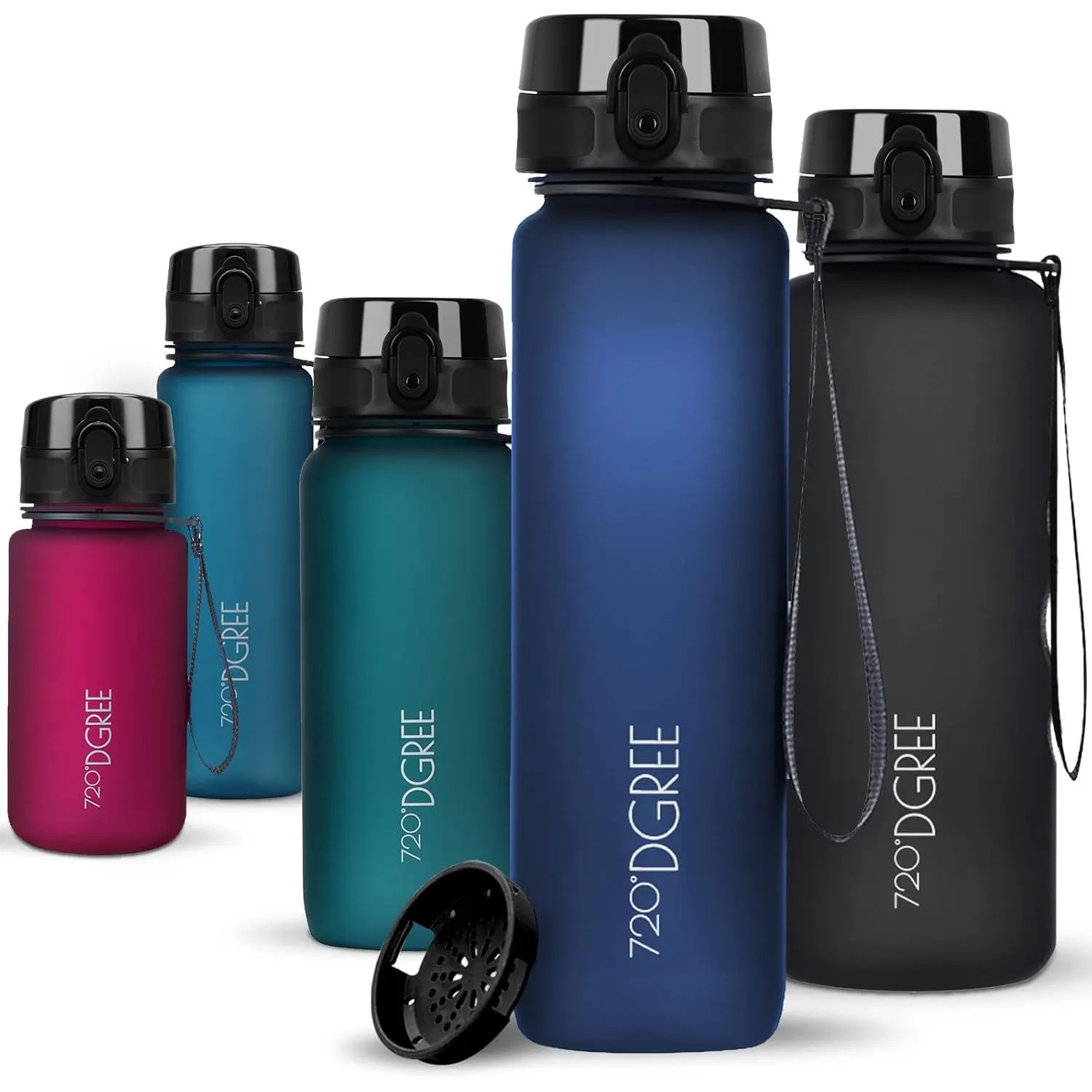 720°DGREE Trinkflasche „uberBottle“ Sieb – 6 Größen, über 40 Farben wählbar | BPA-Frei - Leichte Tritan Flasche für Spo…