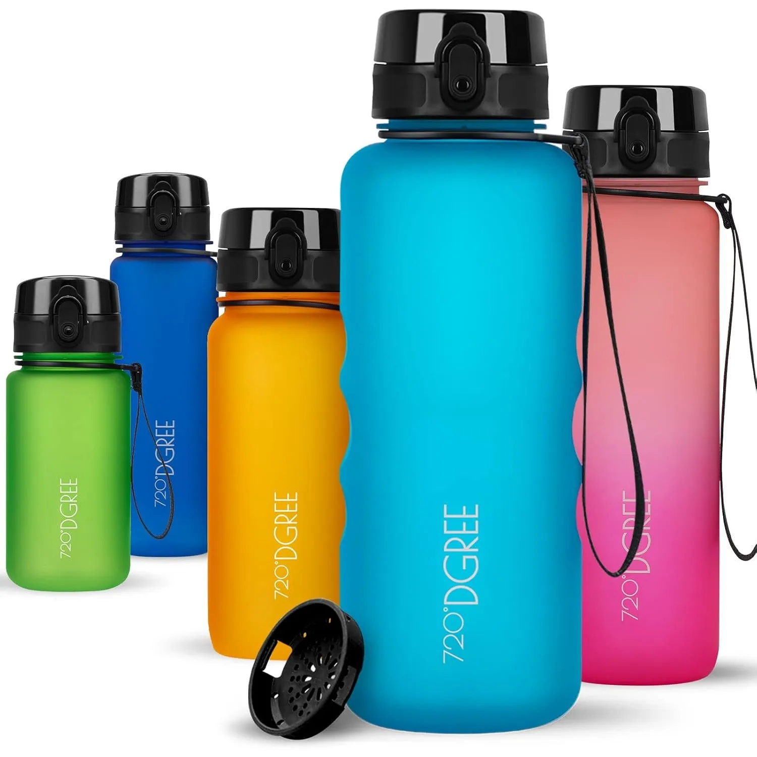 720°DGREE Trinkflasche „uberBottle“ Sieb – 6 Größen, über 40 Farben wählbar | BPA-Frei - Leichte Tritan Flasche für Spo…