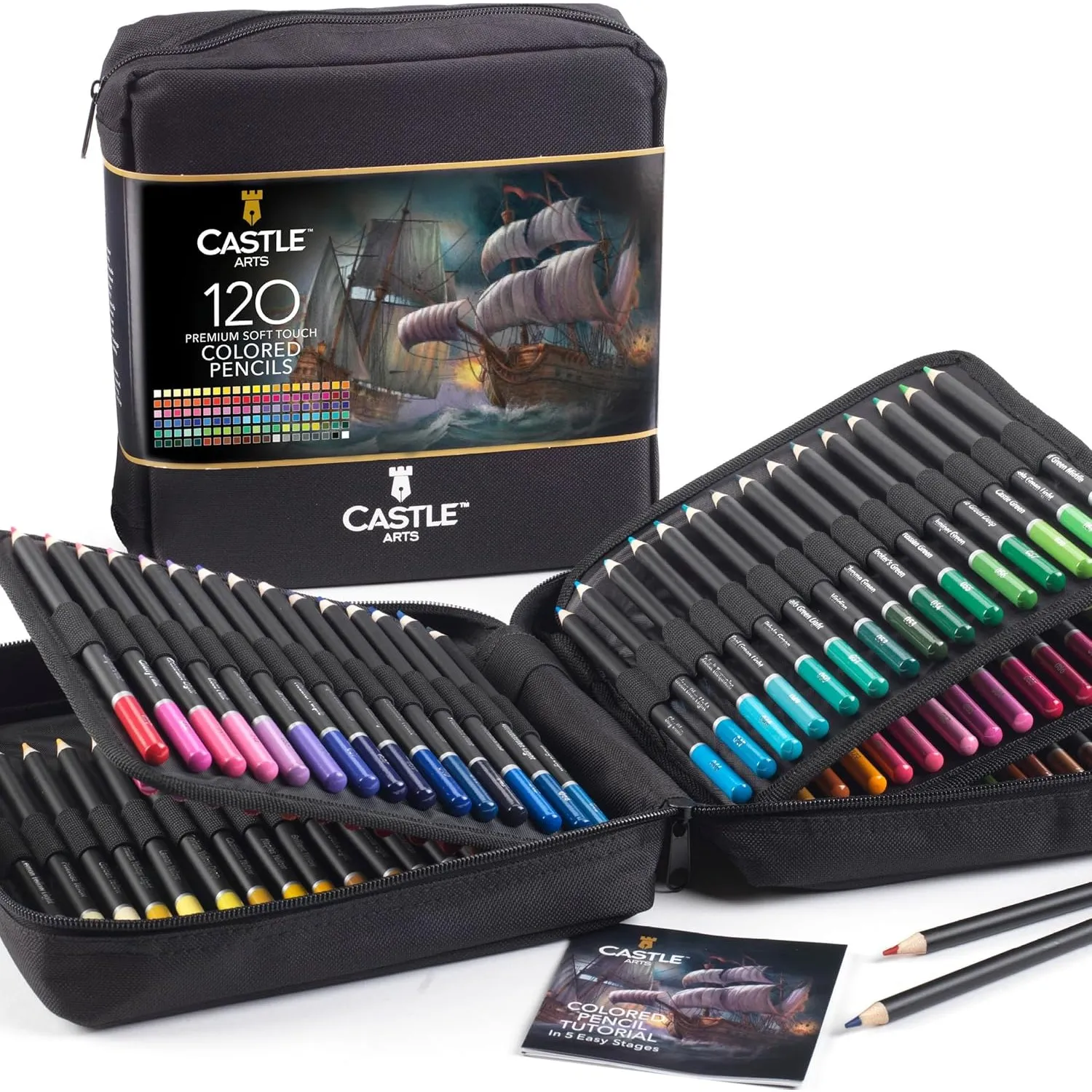 Castle Art Supplies 120 Buntstifte für Erwachsene - Profi-Qualität