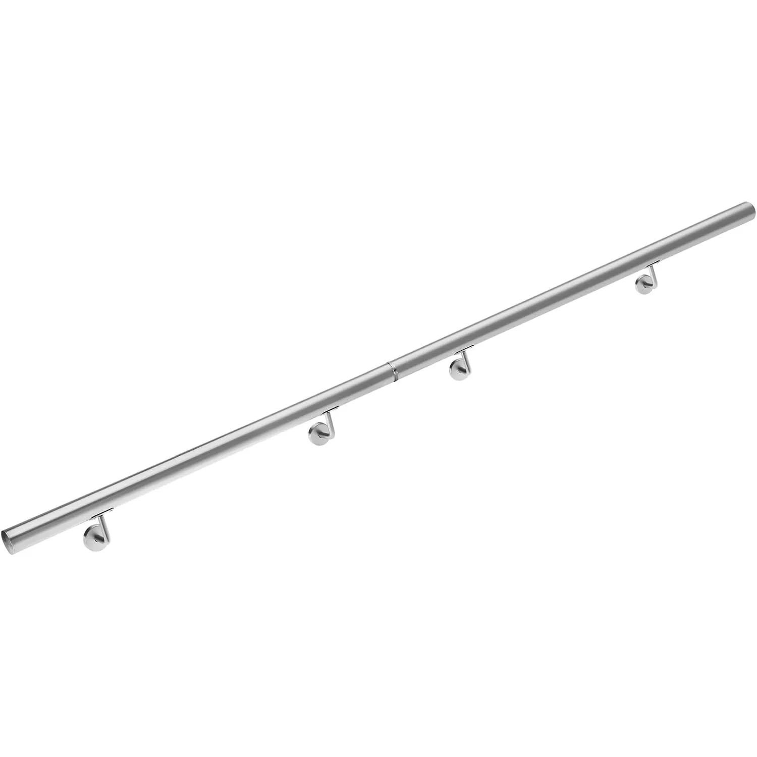 MONZANA® Edelstahl Handlauf V2A Geländer Treppengeländer 200 cm Wandhalterung Verbindung Verschlusskappen Innen & Außen