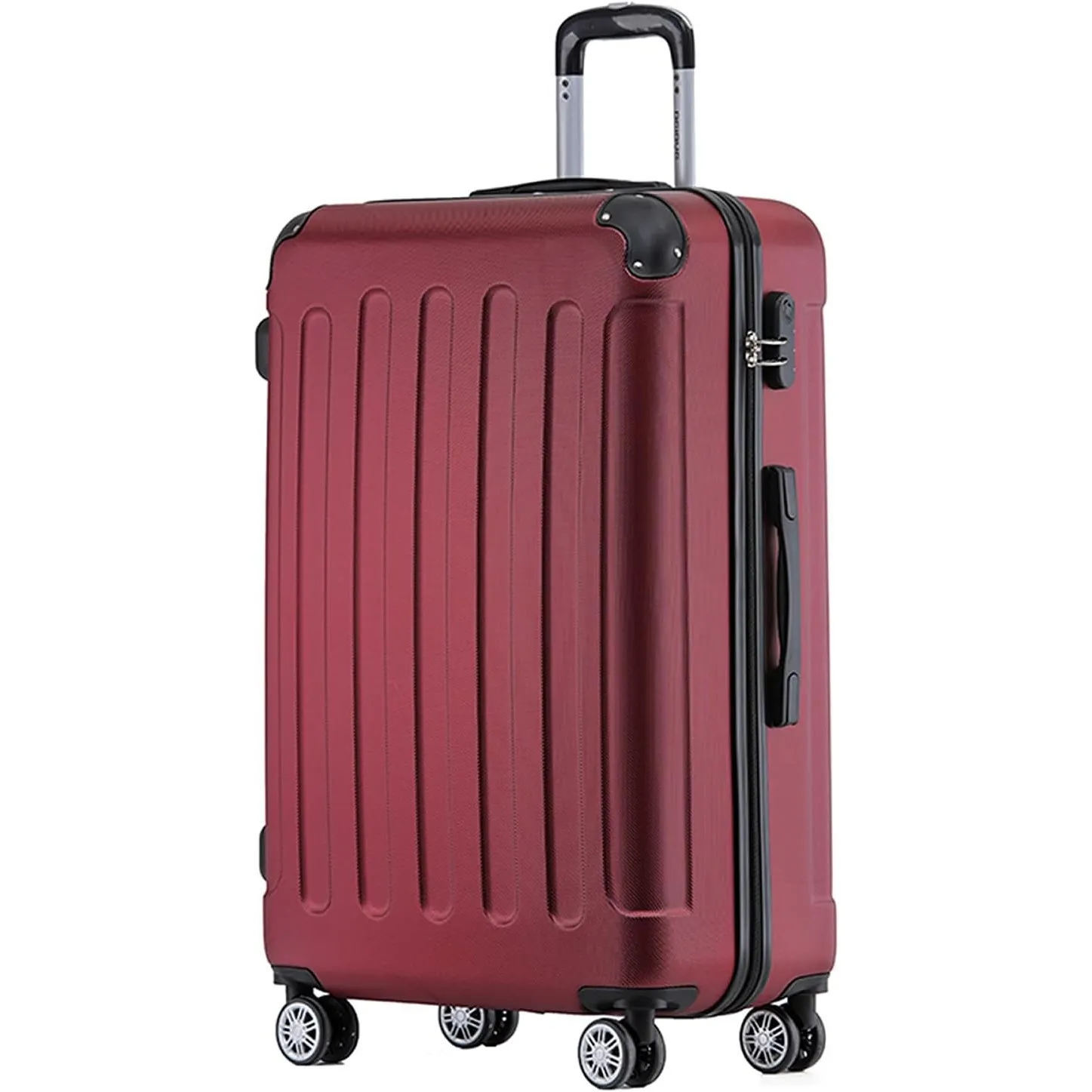 BEIBYE Zwillingsrollen Hardcase Reisekoffer Koffer Trolleys Hartschale in XL-L-M in 14 Farben (Weinrot, Mittler Koffer …