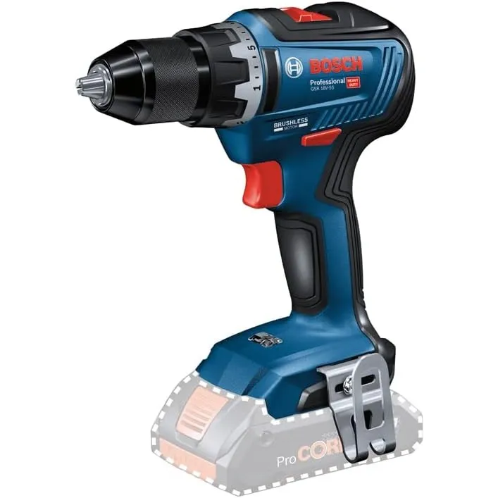 Bosch Professional 18V System Akku Bohrschrauber GSR 18V-55 (max. Drehmoment 55 Nm, 1.800 min⁻¹, Ladegerät) Battery Pow…