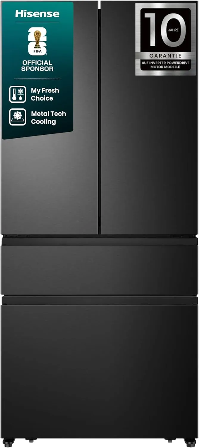 Hisense RF540N4SBF2 French Door Kühl-Gefrierkombination/ NoFrostPlus/ Inverter-Kompressor/ Multiflow 360°/ SuperCool/ 1…