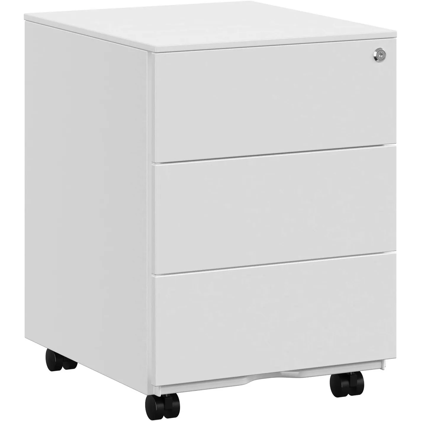 SONGMICS Rollcontainer, Metallschrank, 3 Schubladen, abschließbar