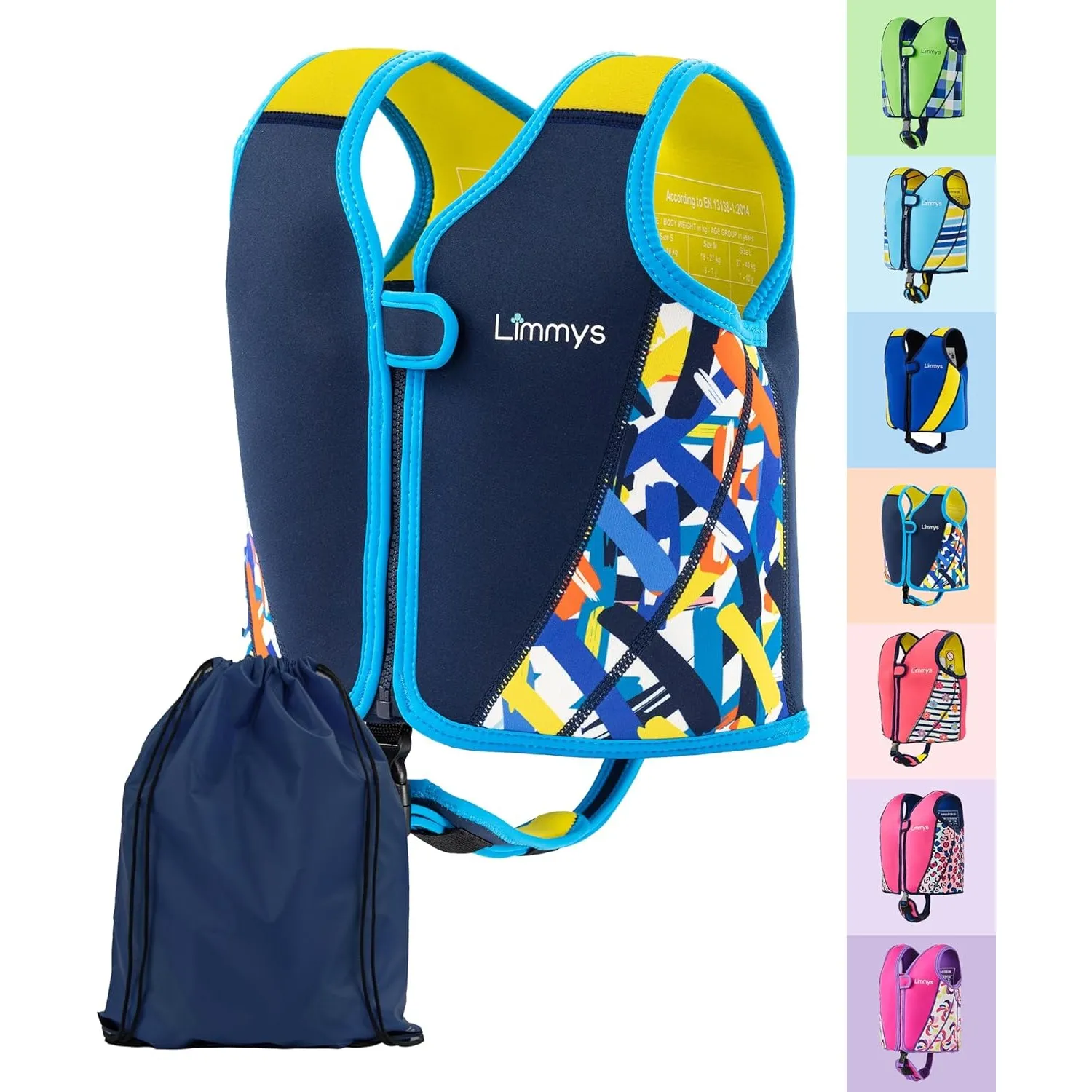 Limmys Neopren Kinderschwimmweste – Verstellbarer Auftrieb
