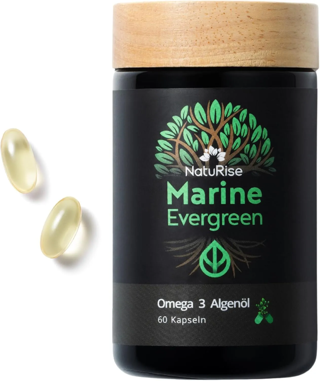 NatuRise Omega 3 Capsules Vegan - 1440mg Algae Oil per Day of which 869mg Omega-3 (DHA, EPA & DPA) - High Dose - 60 Cap…