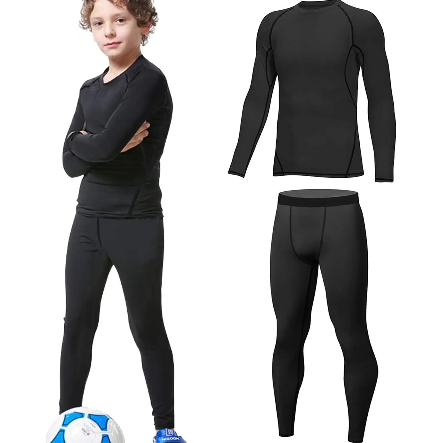 HOPLYNN - Thermal Underwear Set für Kinder Funktionsunterwäsche Skiunterwäsche Jungen Atmungsaktiv Thermo Unterwäsche W…