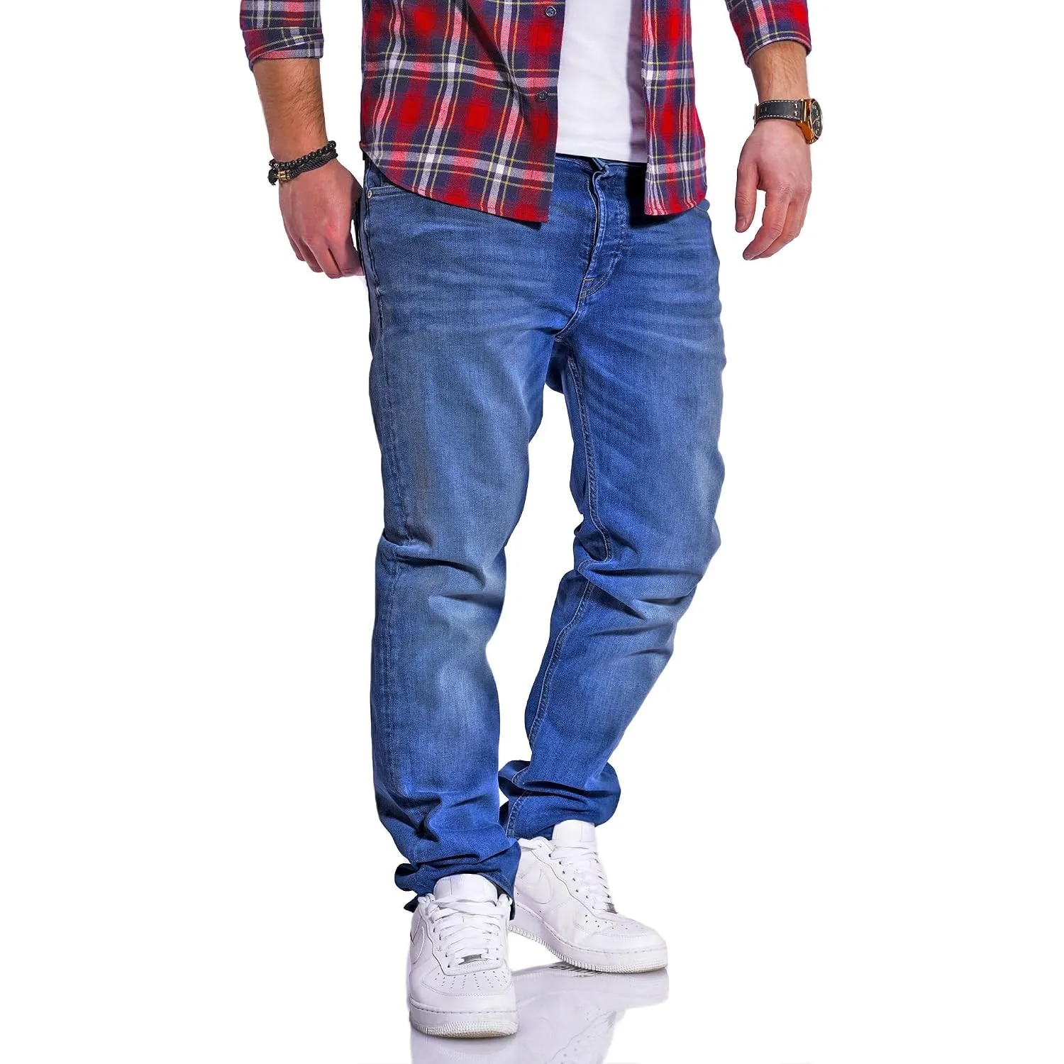 JACK & JONES Herren Jeans Clark ARIS Regular Fit Straight Leg Denim Herrenhose