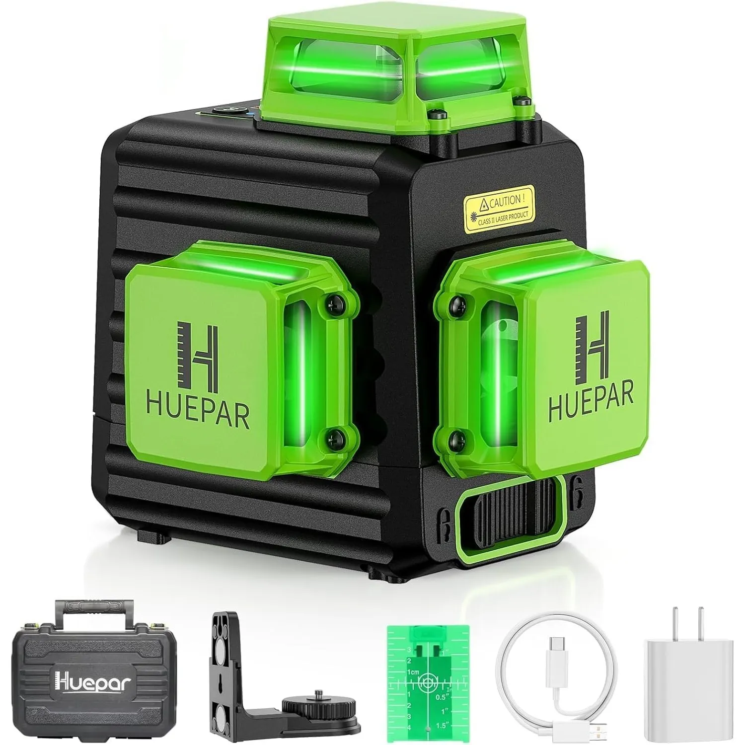 Kreuzlinienlaser, Huepar 3x360° Laser Wasserwaage Selbstnivellierend, B03CG