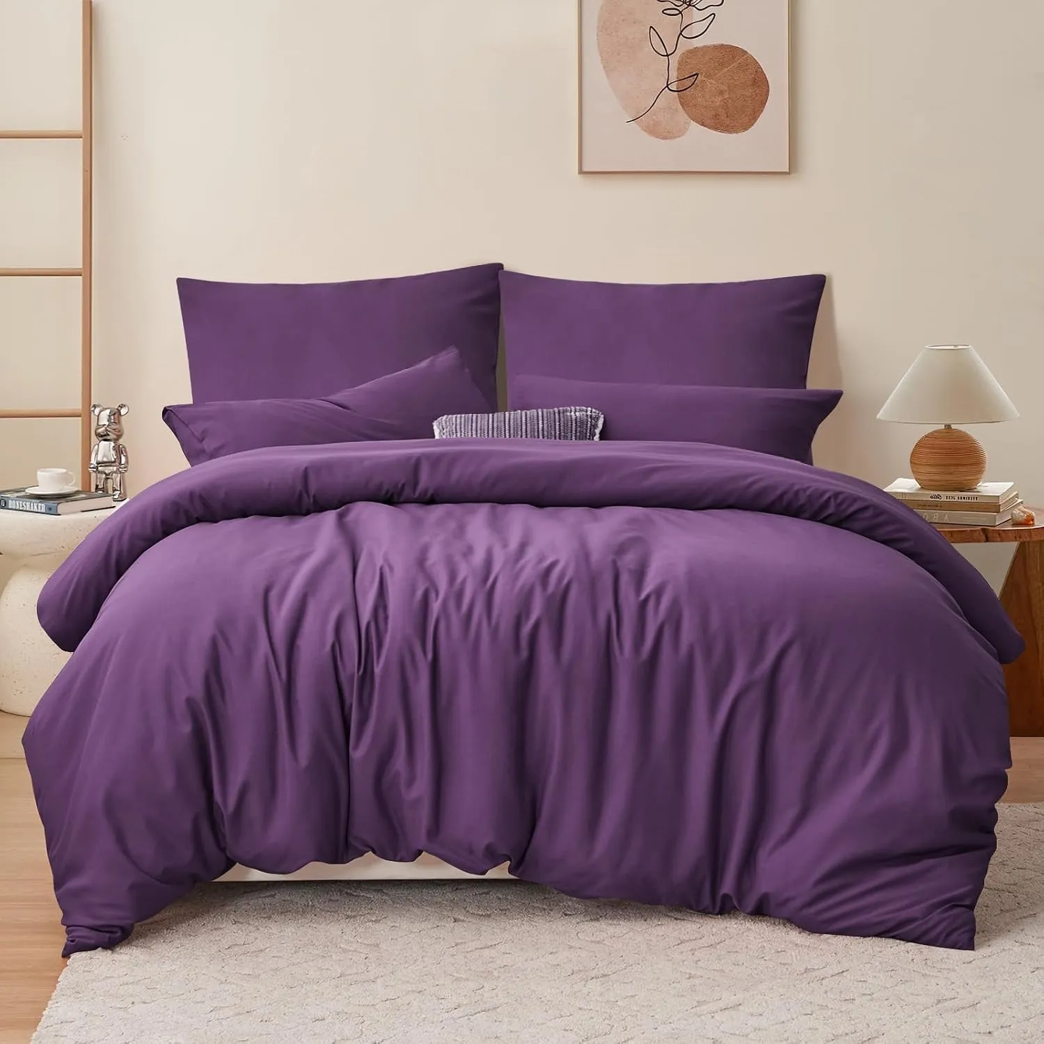RUIKASI Bettwäsche 200x220 Lila 3teilig - Mikrofaser Bettwäsche-Sets Oeko-TEX, Bettbezüge 200 x 220cm + 2 Kissenbezüge …