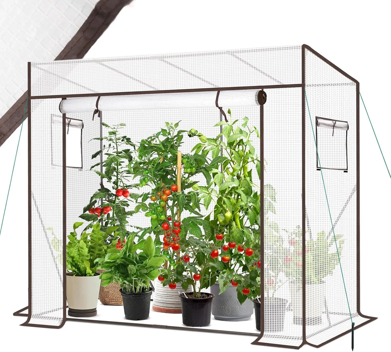 Sekey Gewächshaus Tomatengewächshaus 200x170x77 cm, Begehbarers Tomaten Gewächshaus Foliengewächshaus Balkon Outdoor - …