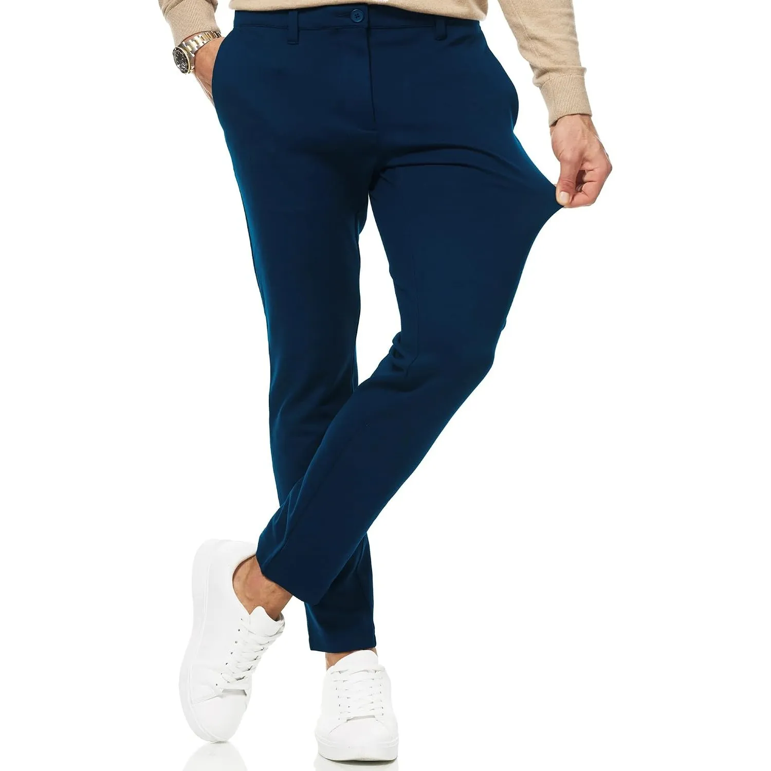 Indicode Herren Rodekro Performance Pants Chinohose Stoffhose mit Stretch