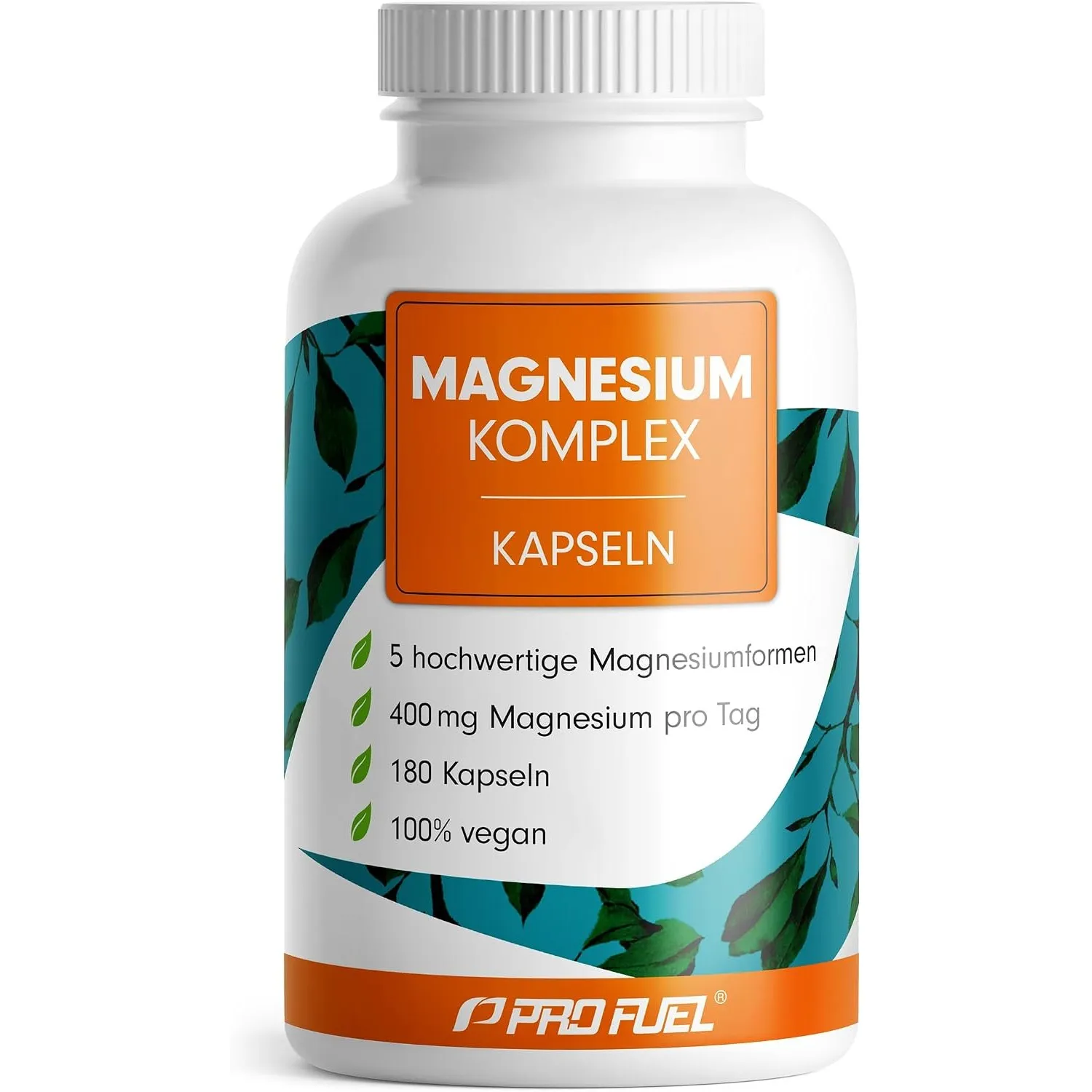 Magnesium Komplex 180 Kapseln - 400 mg elementares Magnesium pro Tag - mit 5 Formen: Mag.-Oxid, Citrat, Bisglycinat, Ma…