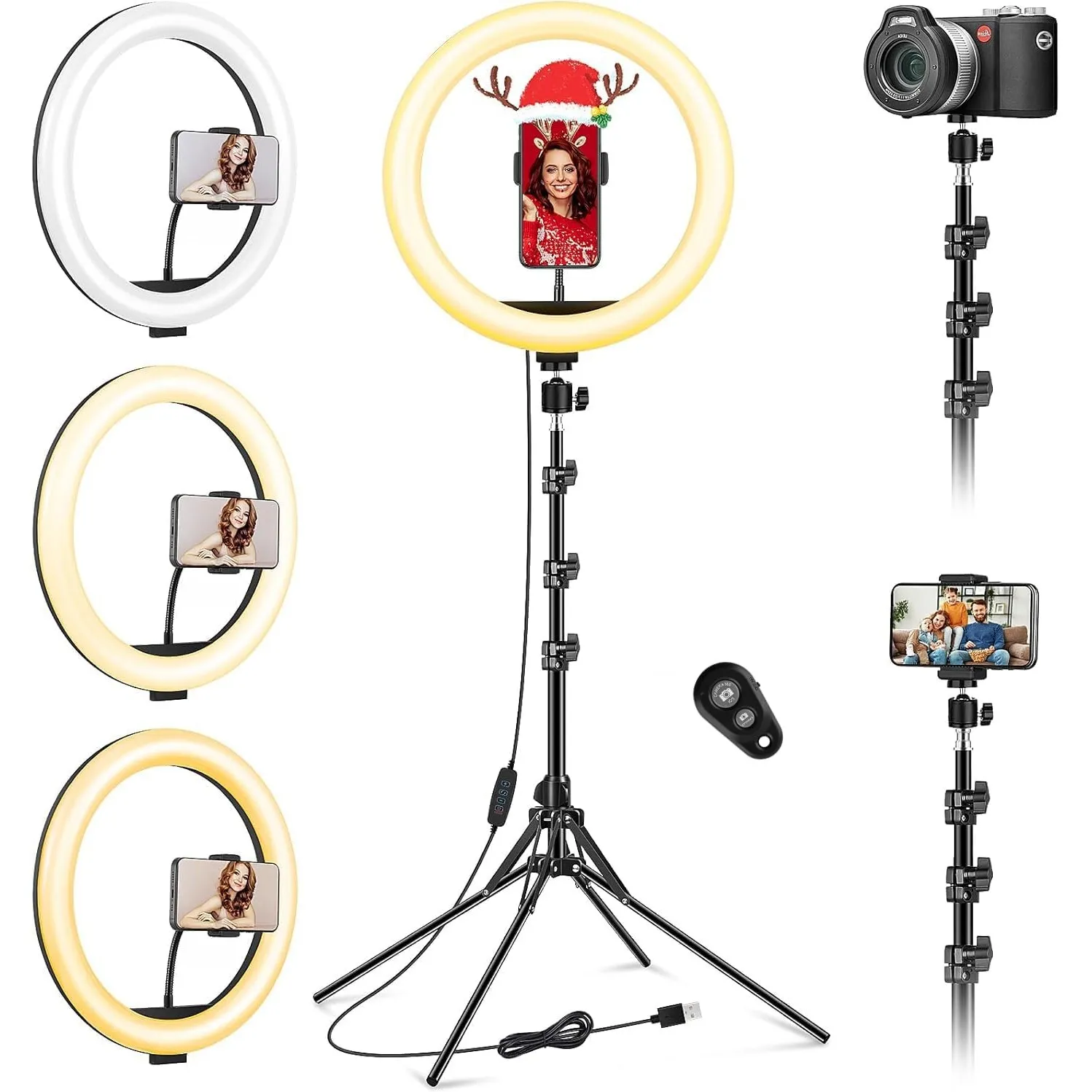 11,5" Ringlicht mit Stativ Handyhalter Bluetooth-Fernbedienung