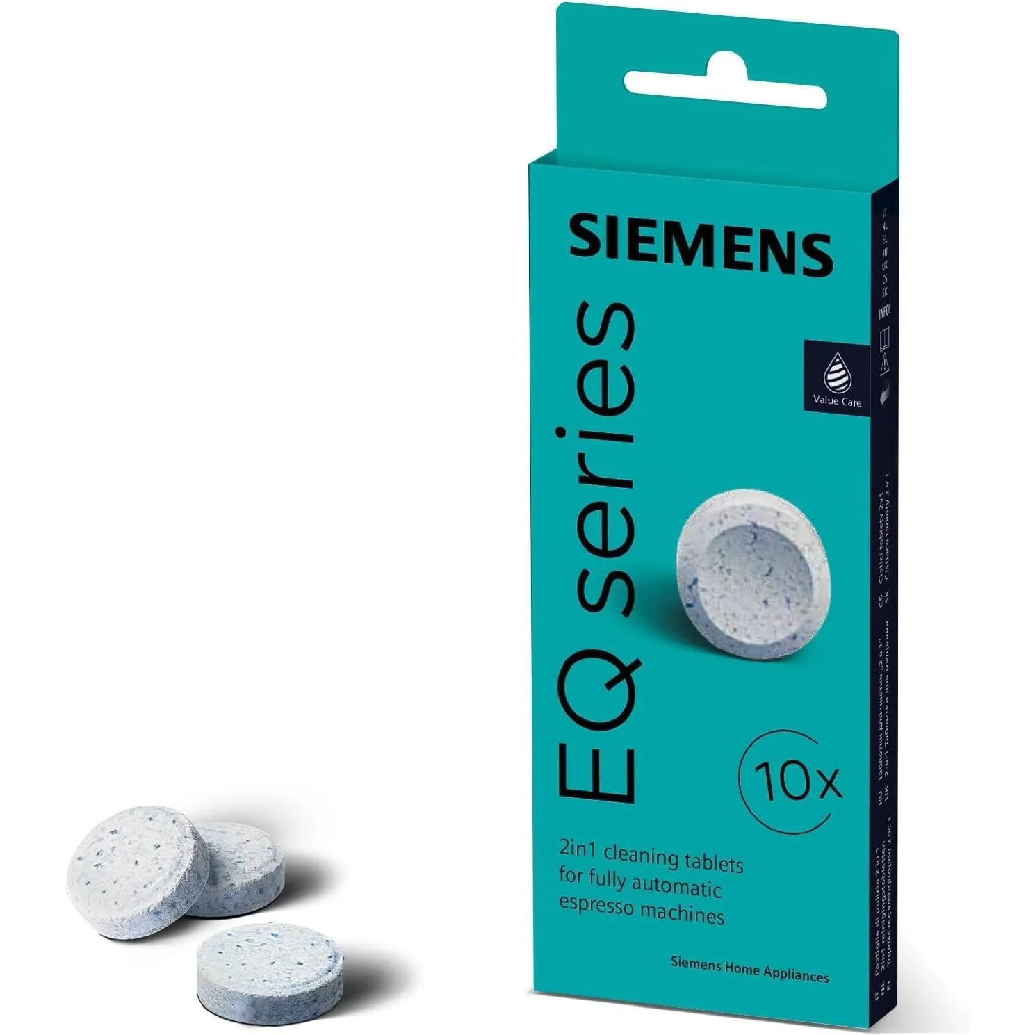 Siemens Reinigungstabletten TZ80001A, 10 Stück, Kaffeeöl-Rückstände ideal entfernen, Original-Zubehör, passend für Kaff…
