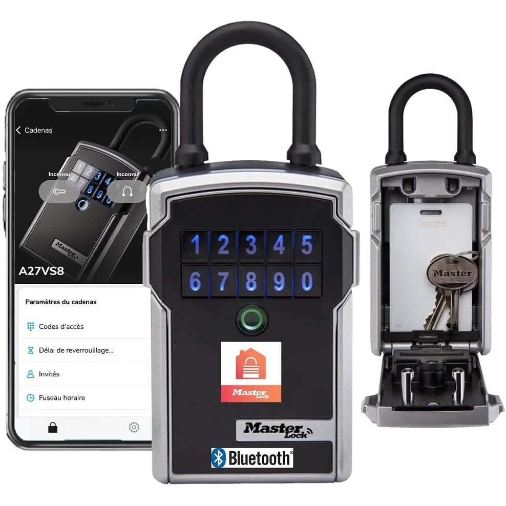 Master Lock Smart Connected Schlüsseltresor, Verschlüsselung nach Militärstandard, Aussen, mit Bügel, Bluetooth oder Za…