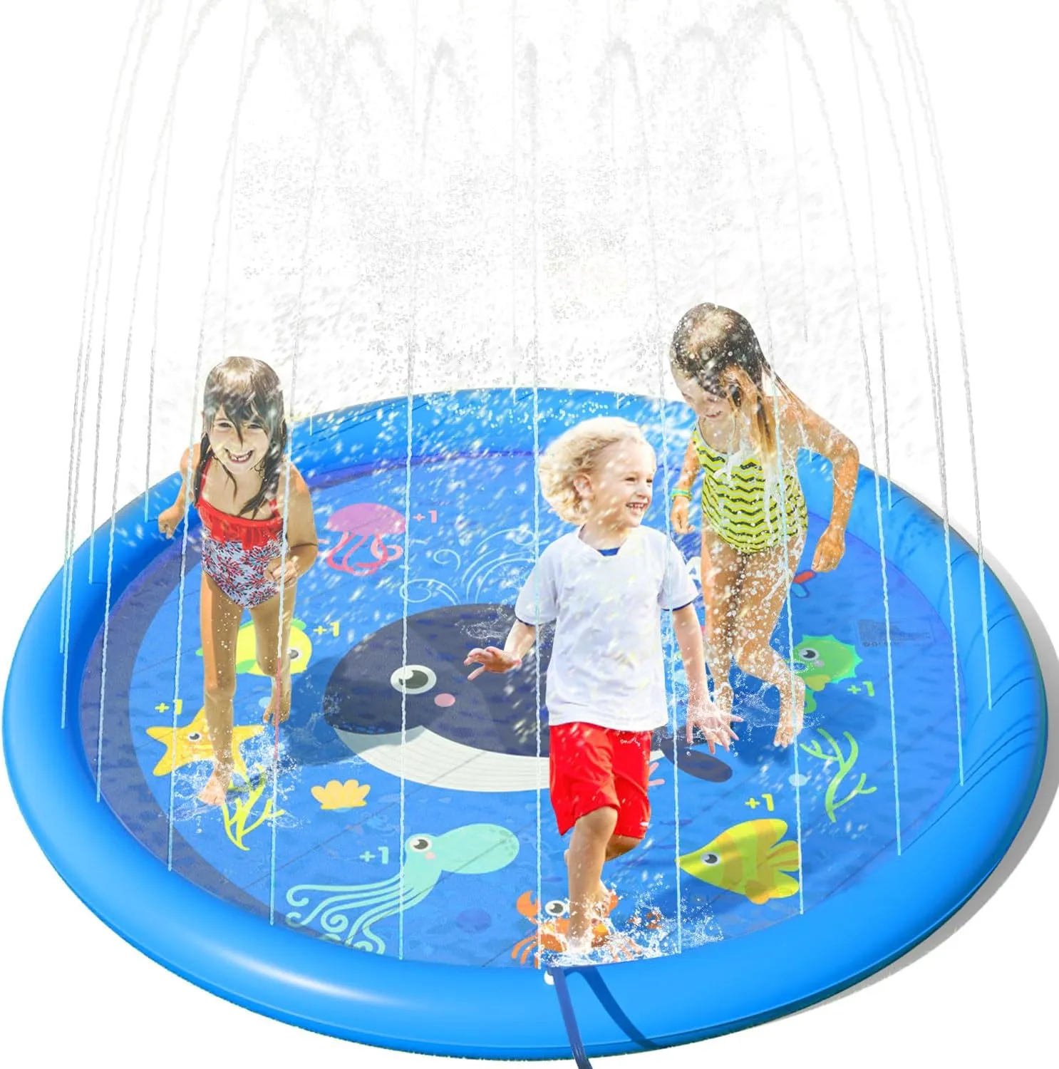 Peradix Splash Pad, Sprinkler Play Mat, 170 cm Summer Garden Water Toy for children and babies, Pool Pad Squirting for …
