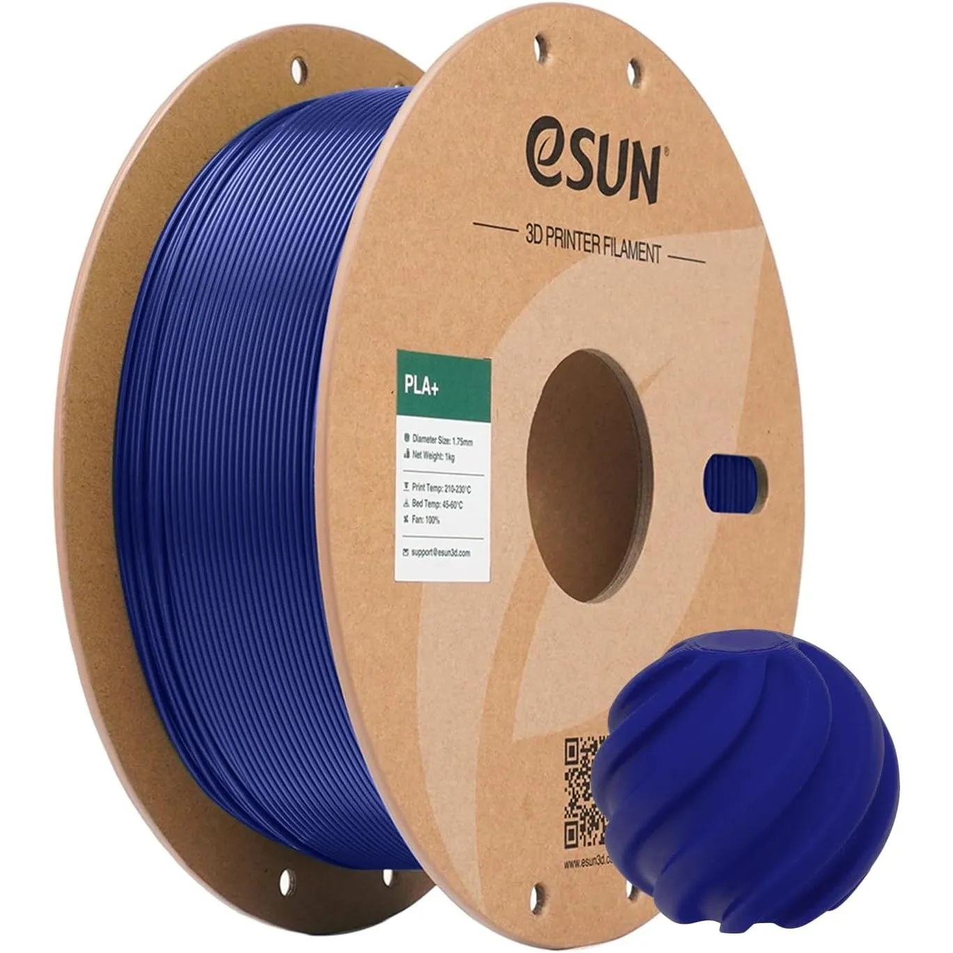 eSUN PLA+ Filament 1.75mm, Dunkel Blau, 1KG