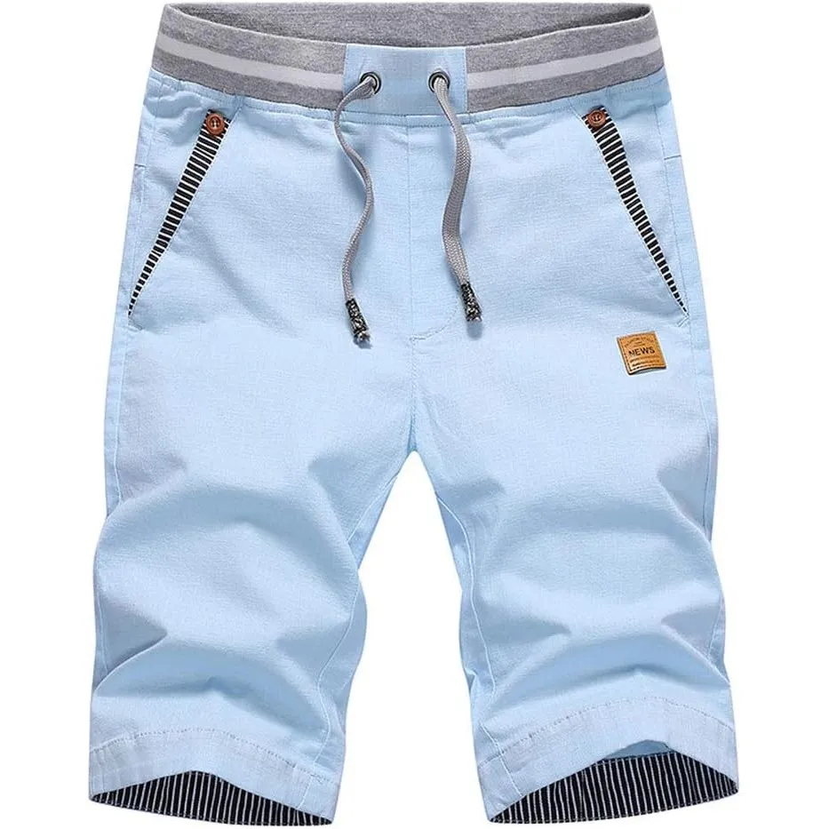 JustSun Kurze Hosen Herren Shorts Chino Baumwolle Sommer mit Tunnelzug